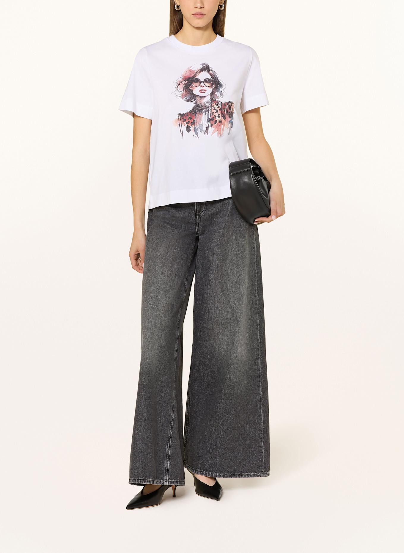 Rich & Royal T-Shirt mit Schmucksteinen: WEISS