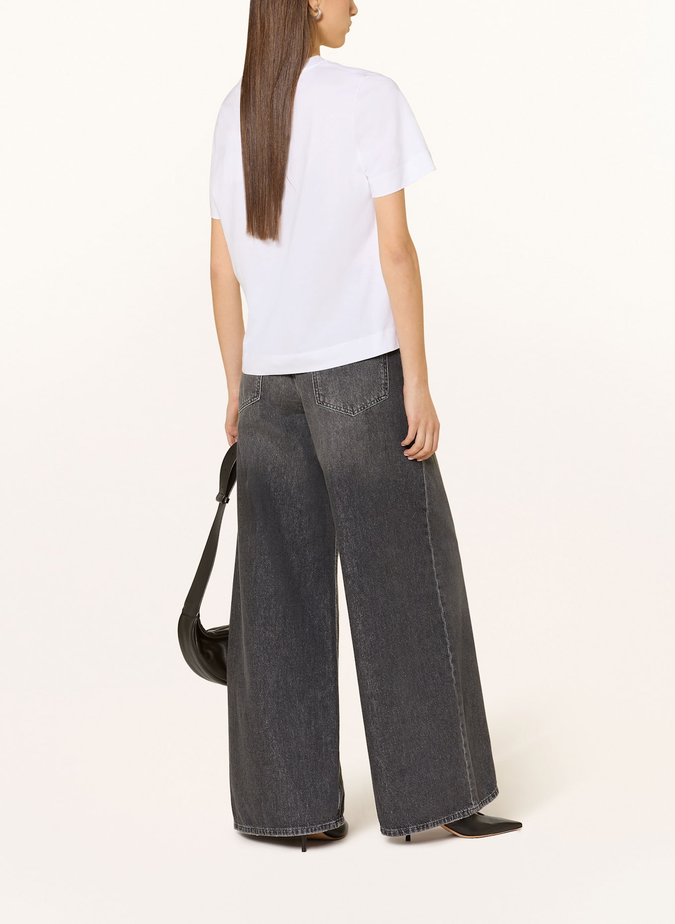 Rich & Royal T-Shirt mit Schmucksteinen: WEISS