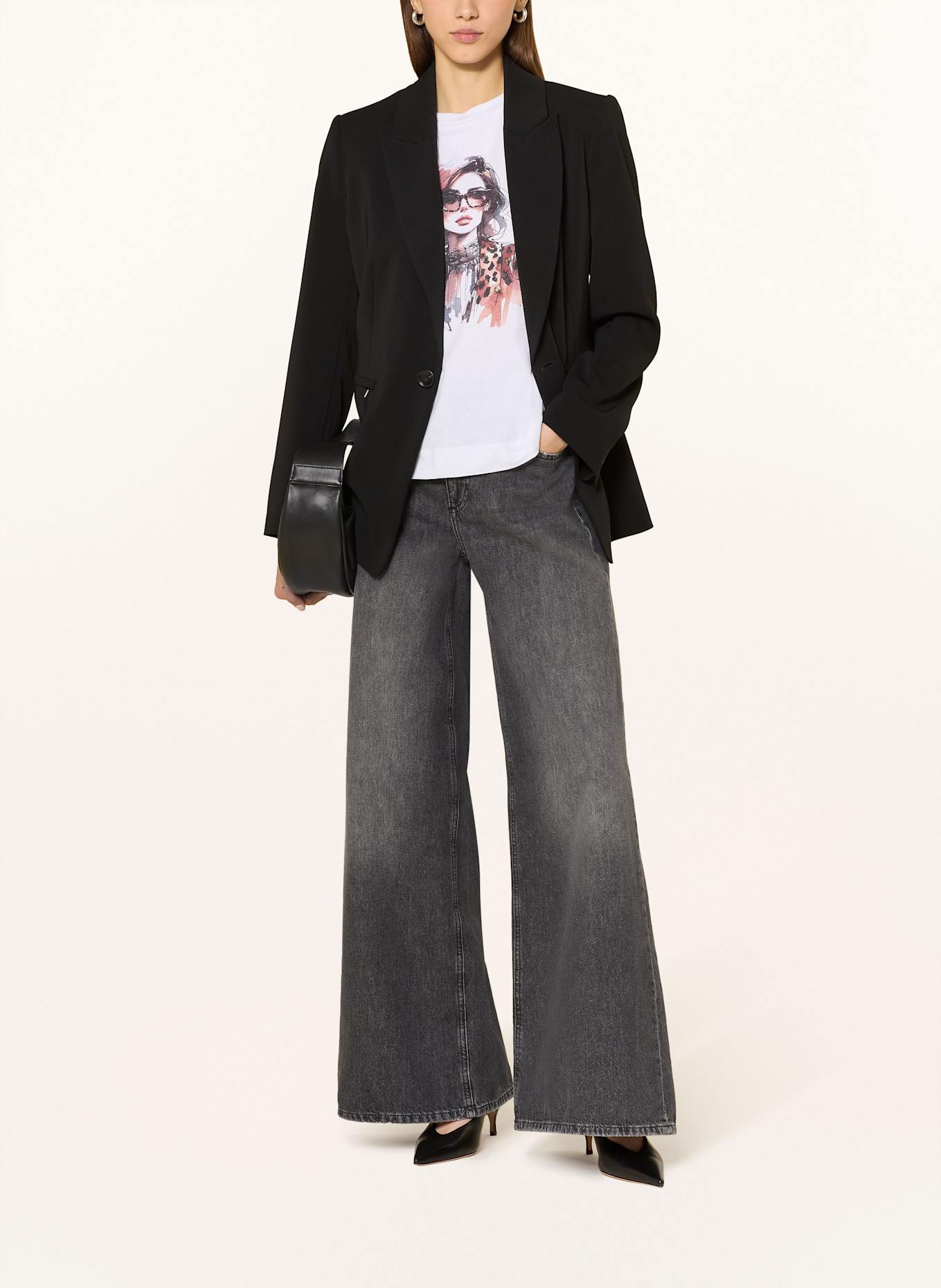 Rich & Royal T-Shirt mit Schmucksteinen: WEISS