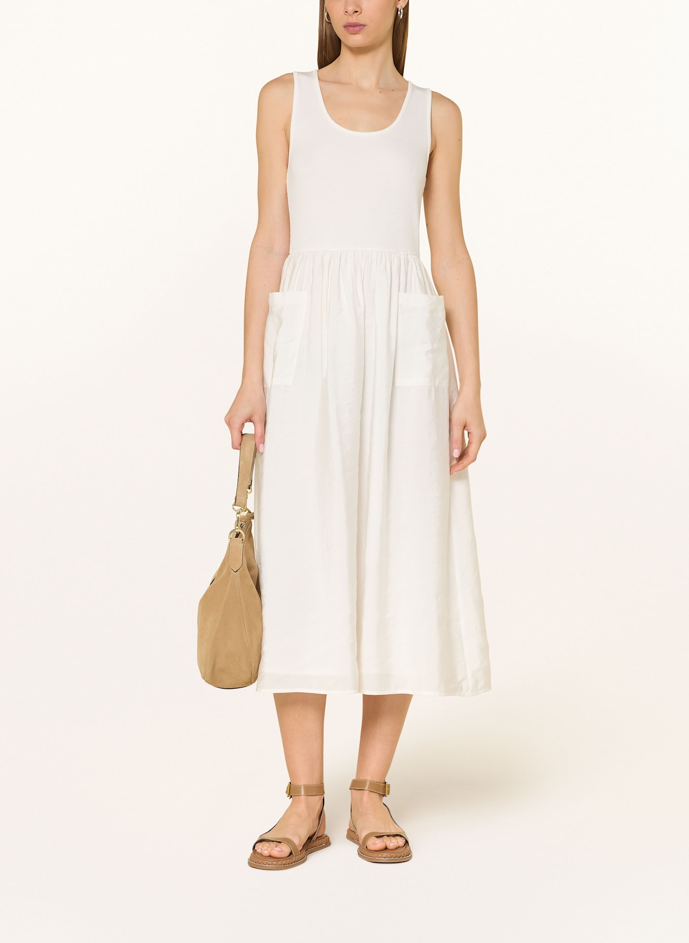 Rich & Royal Dress in mixed materials: CREAM