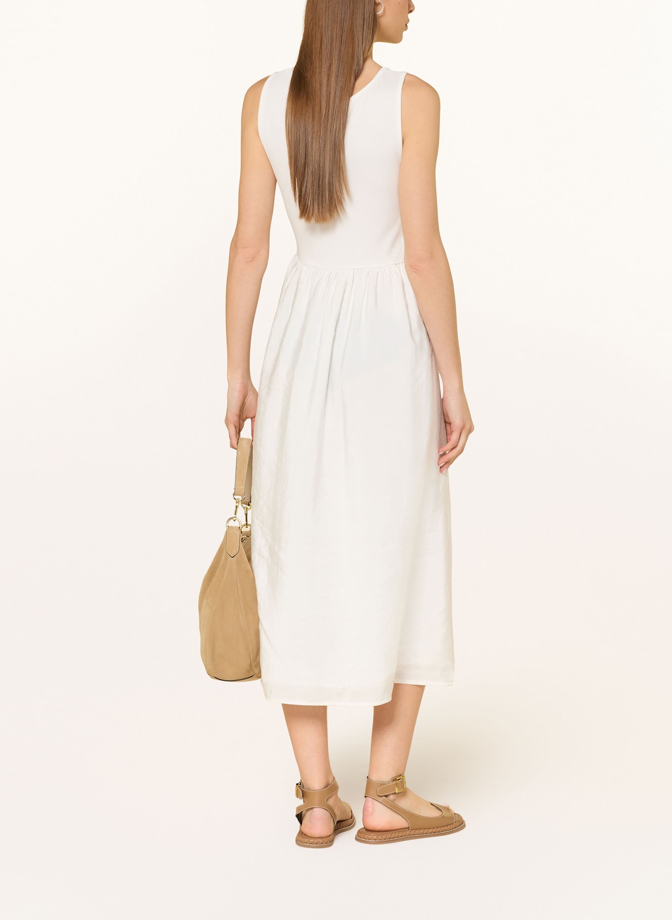 Rich & Royal Dress in mixed materials: CREAM