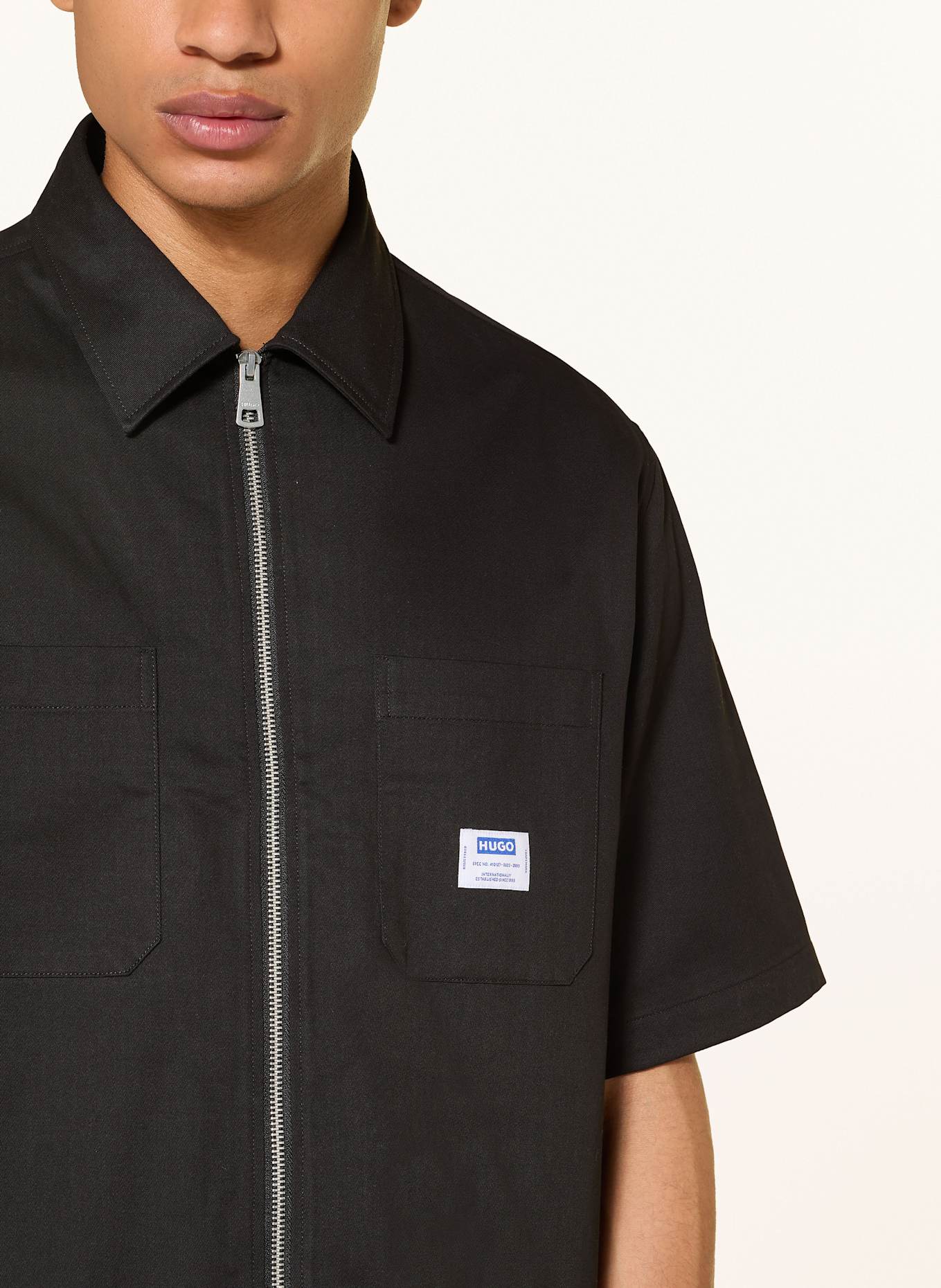 HUGO BLUE Oversized overshirt EKYZ: BLACK