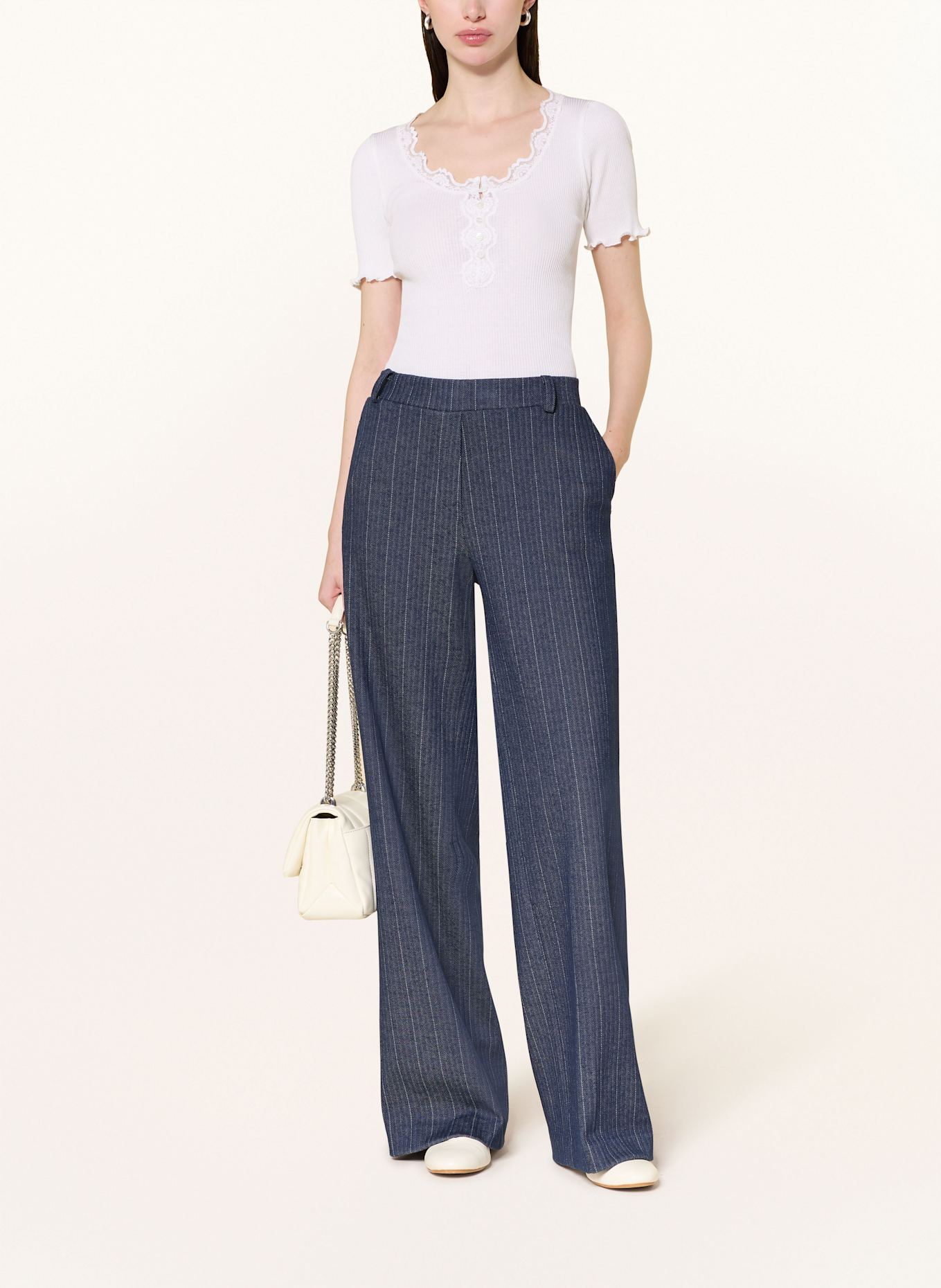 rosemunde T-shirt BEATHA z dodatkiem jedwabiu: BIAŁY