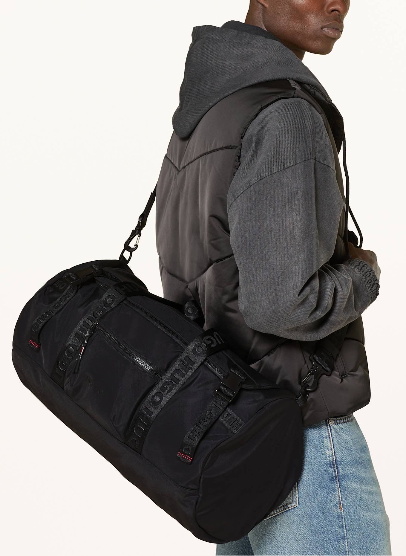 HUGO MARSEL HOLDALL travel Twins bag: BLACK