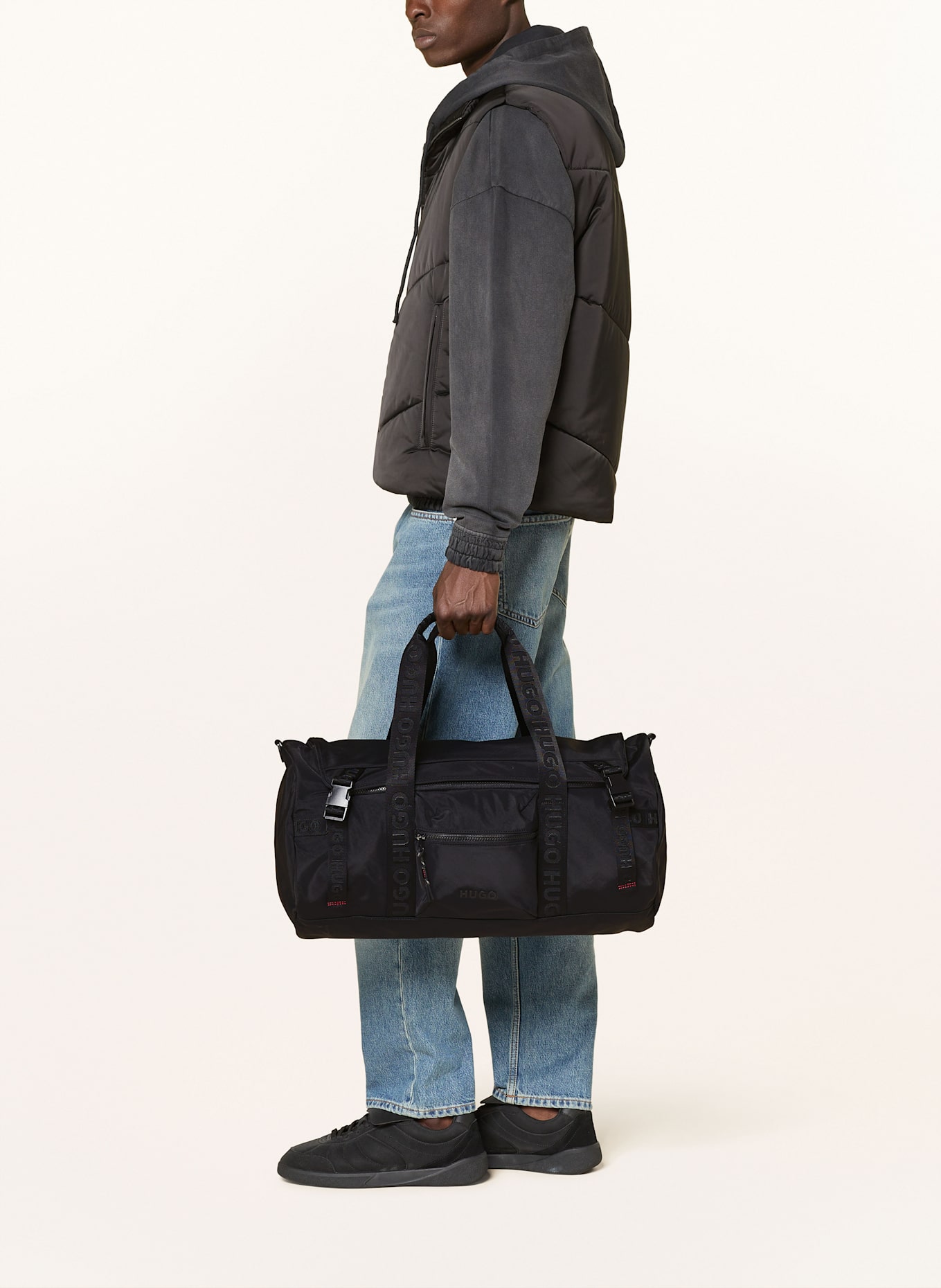 HUGO MARSEL HOLDALL travel Twins bag: BLACK