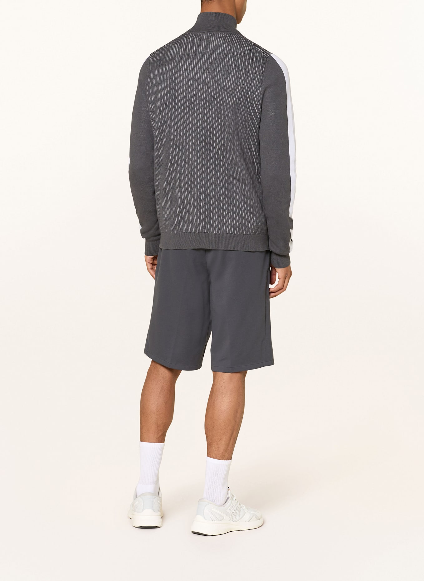 BOSS Tennisjacke TENNIS RETRO: DUNKELGRAU/ WEISS
