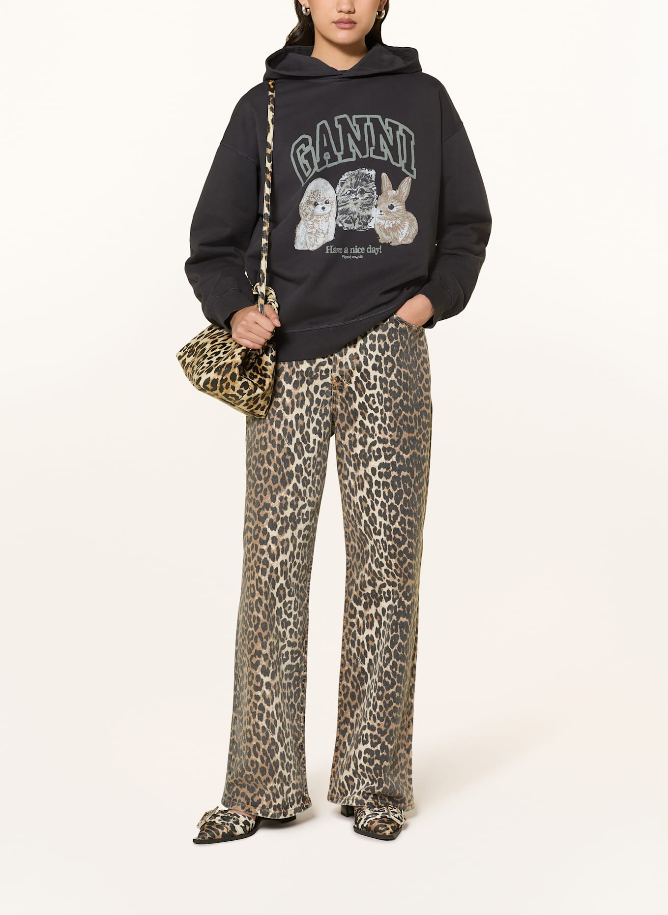 GANNI Hoodie ISOLI: SCHWARZ