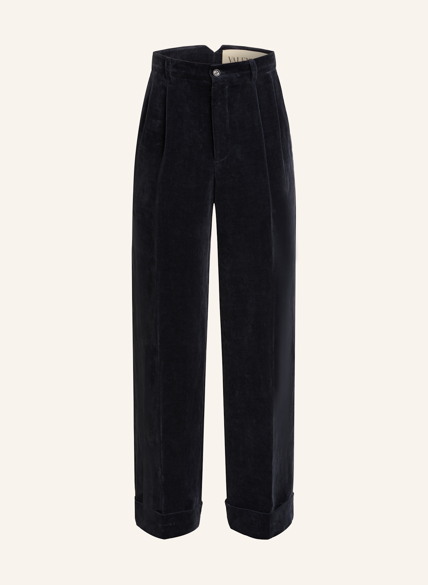 VALENTINO Samthose Regular Fit mit Leinen: DUNKELBLAU