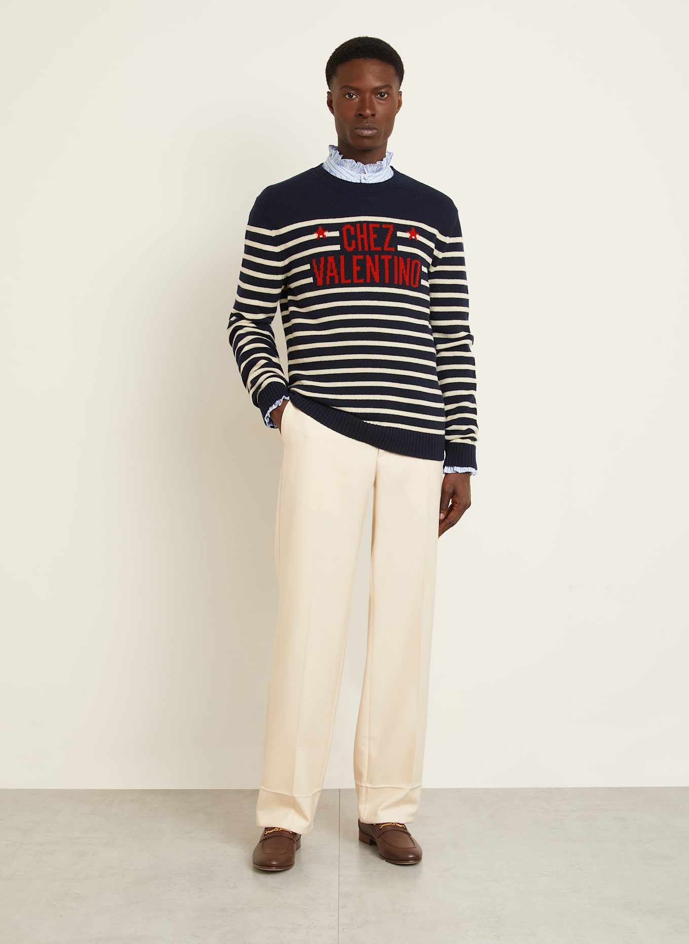VALENTINO Sweter: DYB ULTRAMARINE DARK BLUE/BURRO