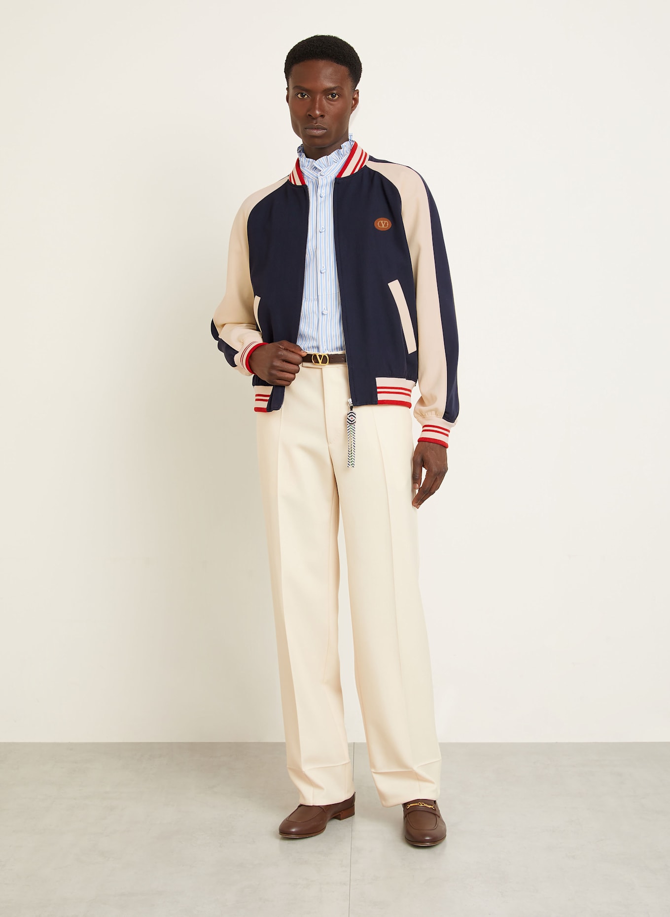 VALENTINO College-Jacke VARSITY: DUNKELBLAU / BEIGE / ROT