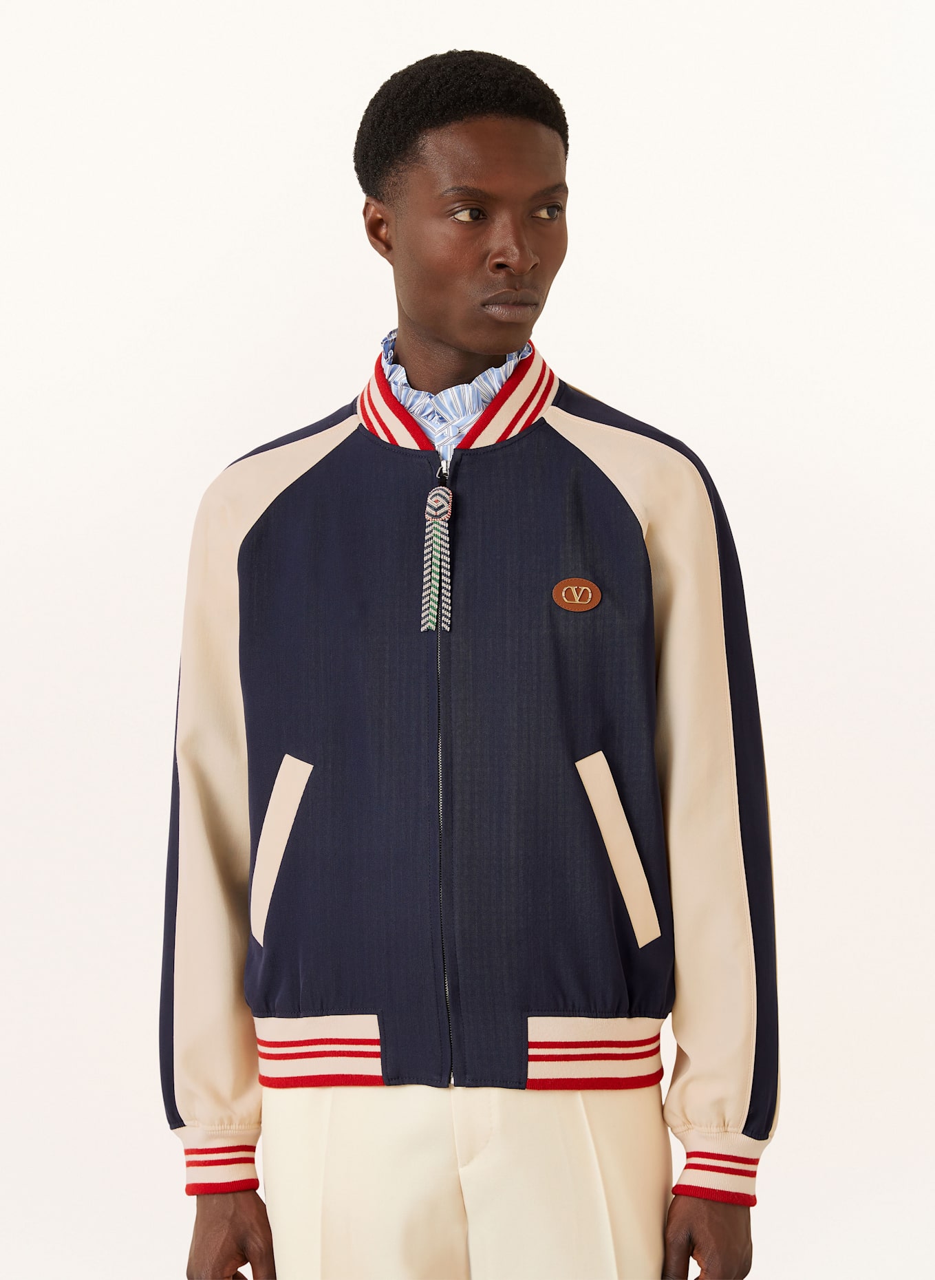 VALENTINO College-Jacke VARSITY: DUNKELBLAU / BEIGE / ROT