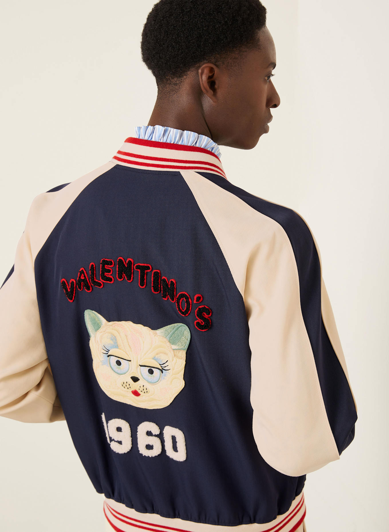 VALENTINO College-Jacke VARSITY: DUNKELBLAU / BEIGE / ROT