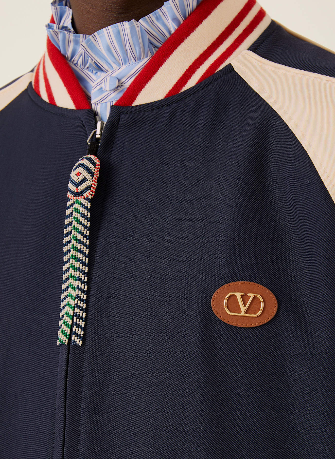 VALENTINO College-Jacke VARSITY: DUNKELBLAU / BEIGE / ROT