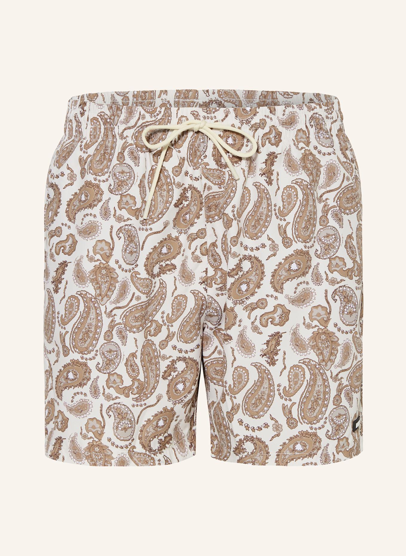 BOSS Badeshorts PAISLEY: HELLBRAUN / CREME / TAUPE