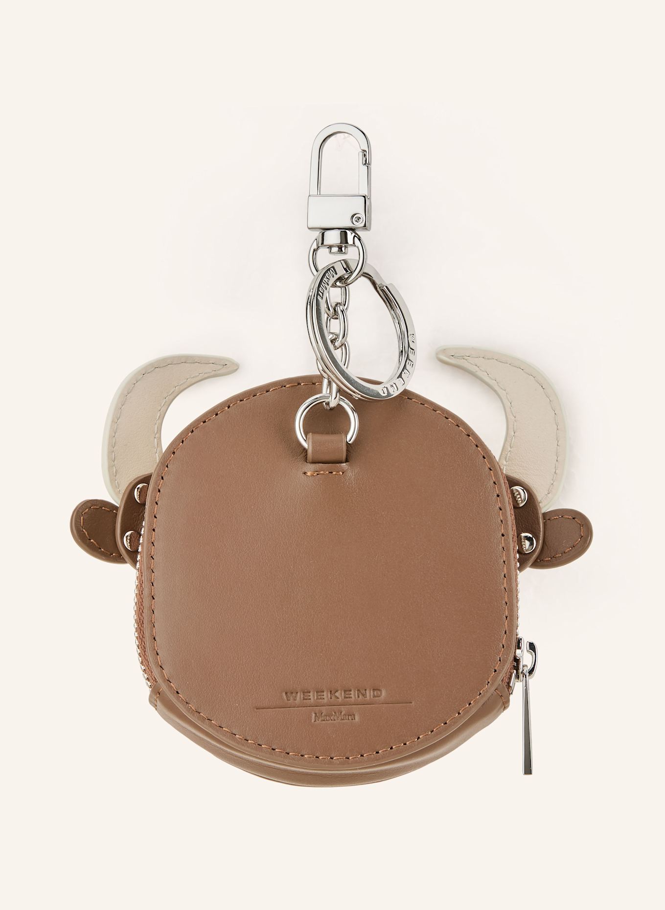 WEEKEND Max Mara Taschenanhänger SETA: BRAUN / SCHWARZ