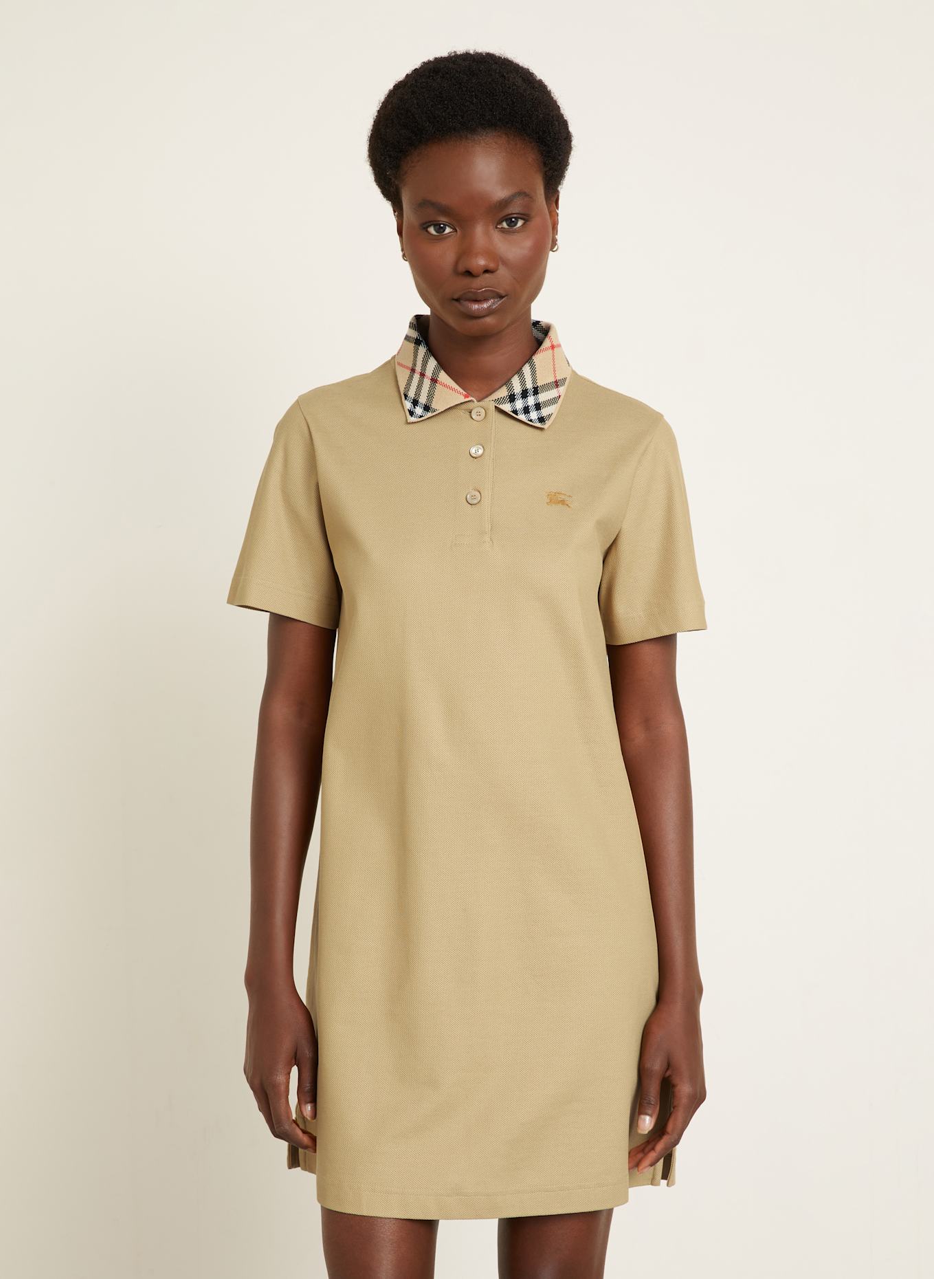 BURBERRY Sukienka polo z piki: JASNOBRĄZOWY