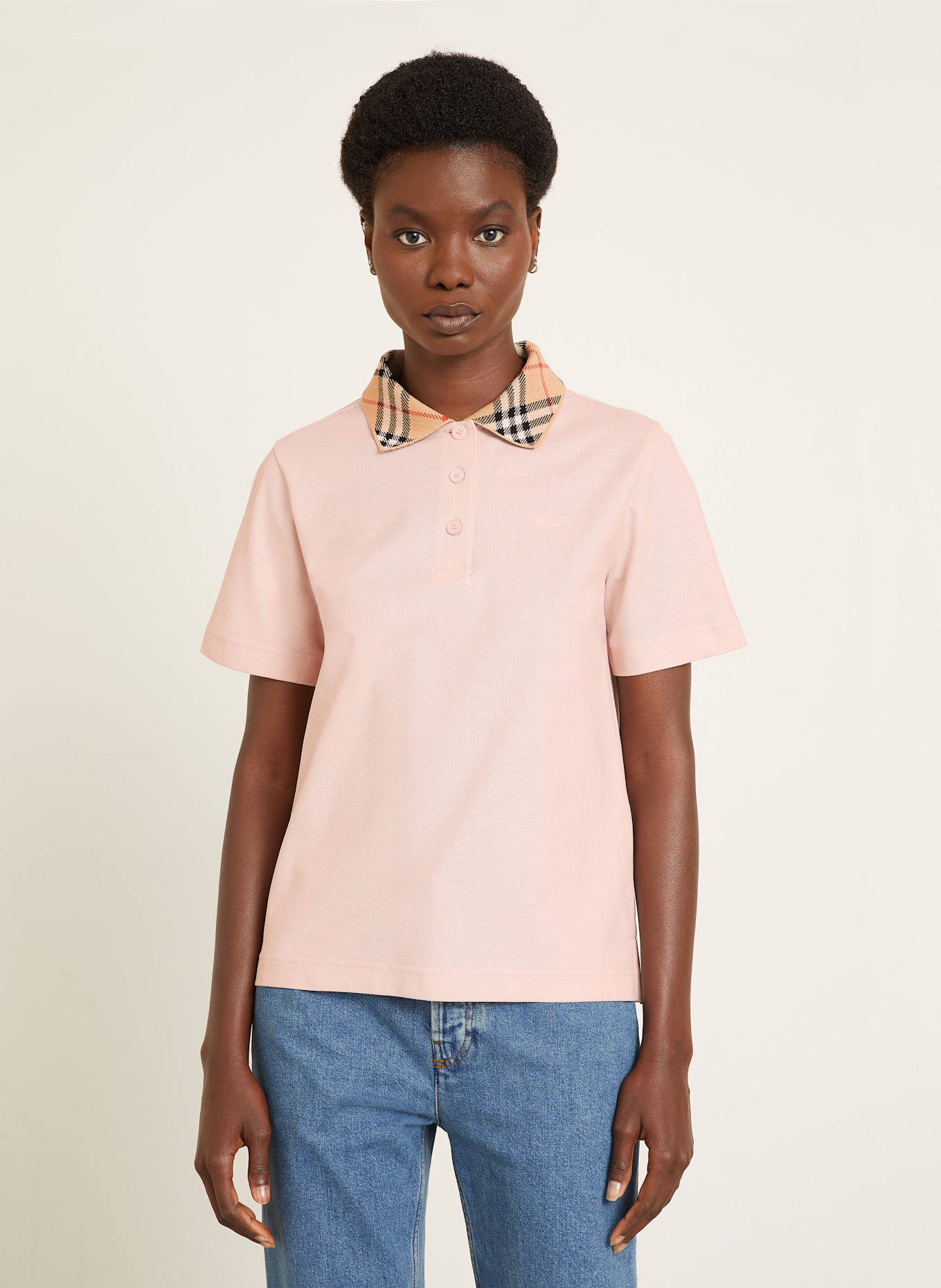 BURBERRY Koszulka polo z piki: JASNORÓŻOWY