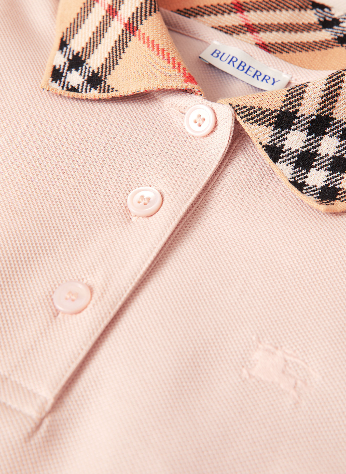 BURBERRY Koszulka polo z piki: JASNORÓŻOWY