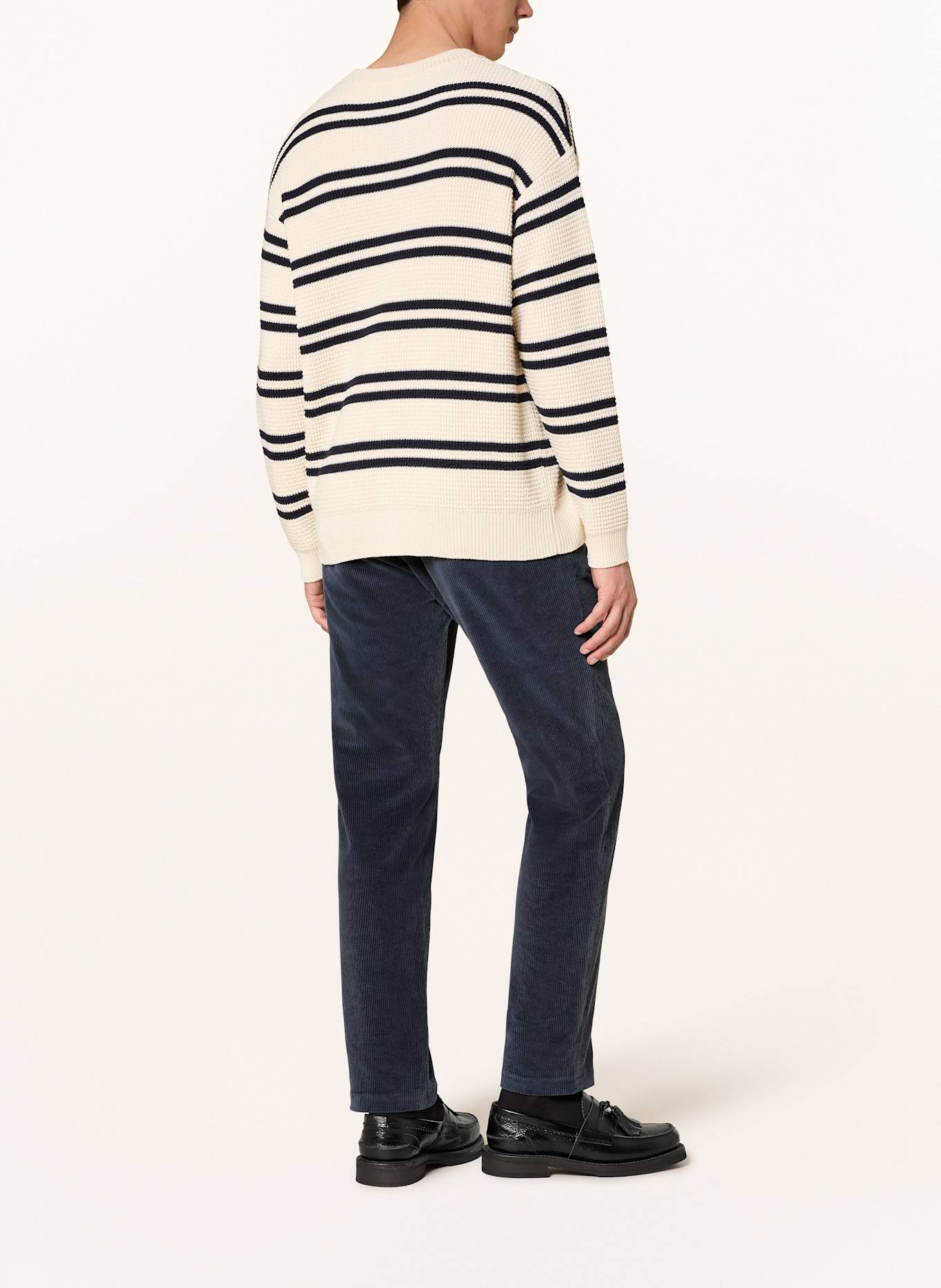 CLOSED Pullover: ECRU / DUNKELBLAU