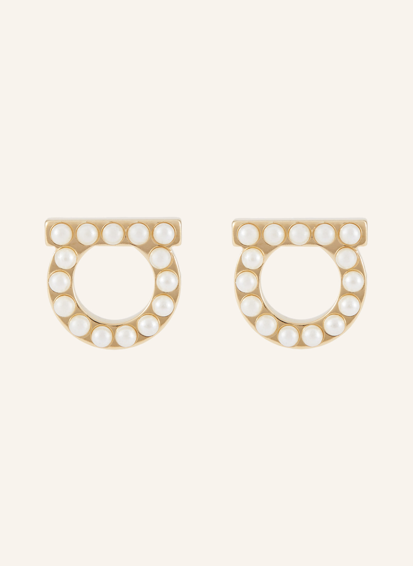 FERRAGAMO oorstekers: GOUD / WIT