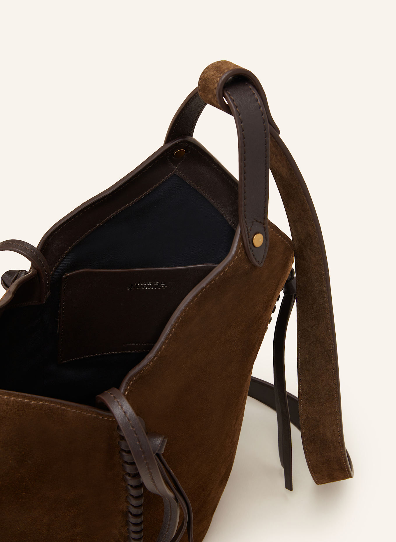 ISABEL MARANT Beuteltasche TAMPA MINI: DUNKELBRAUN