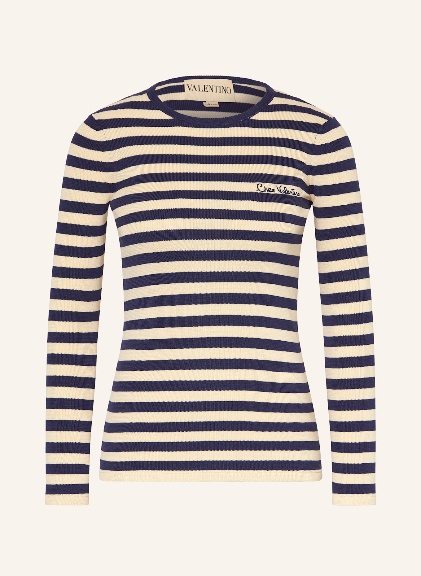 VALENTINO Sweter: BEŻOWY / GRANATOWY