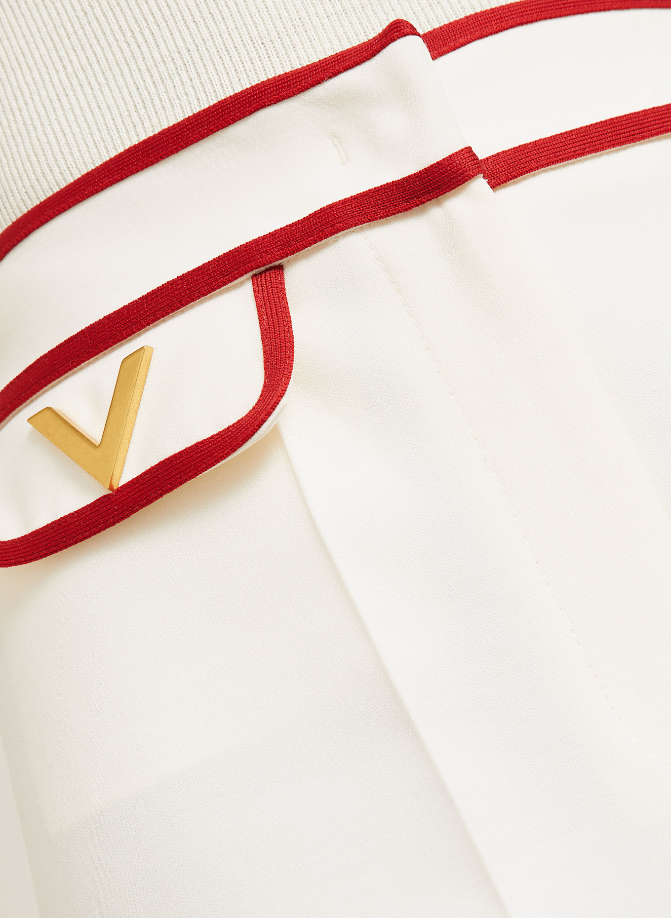 VALENTINO Marlenehose mit Seide: WEISS