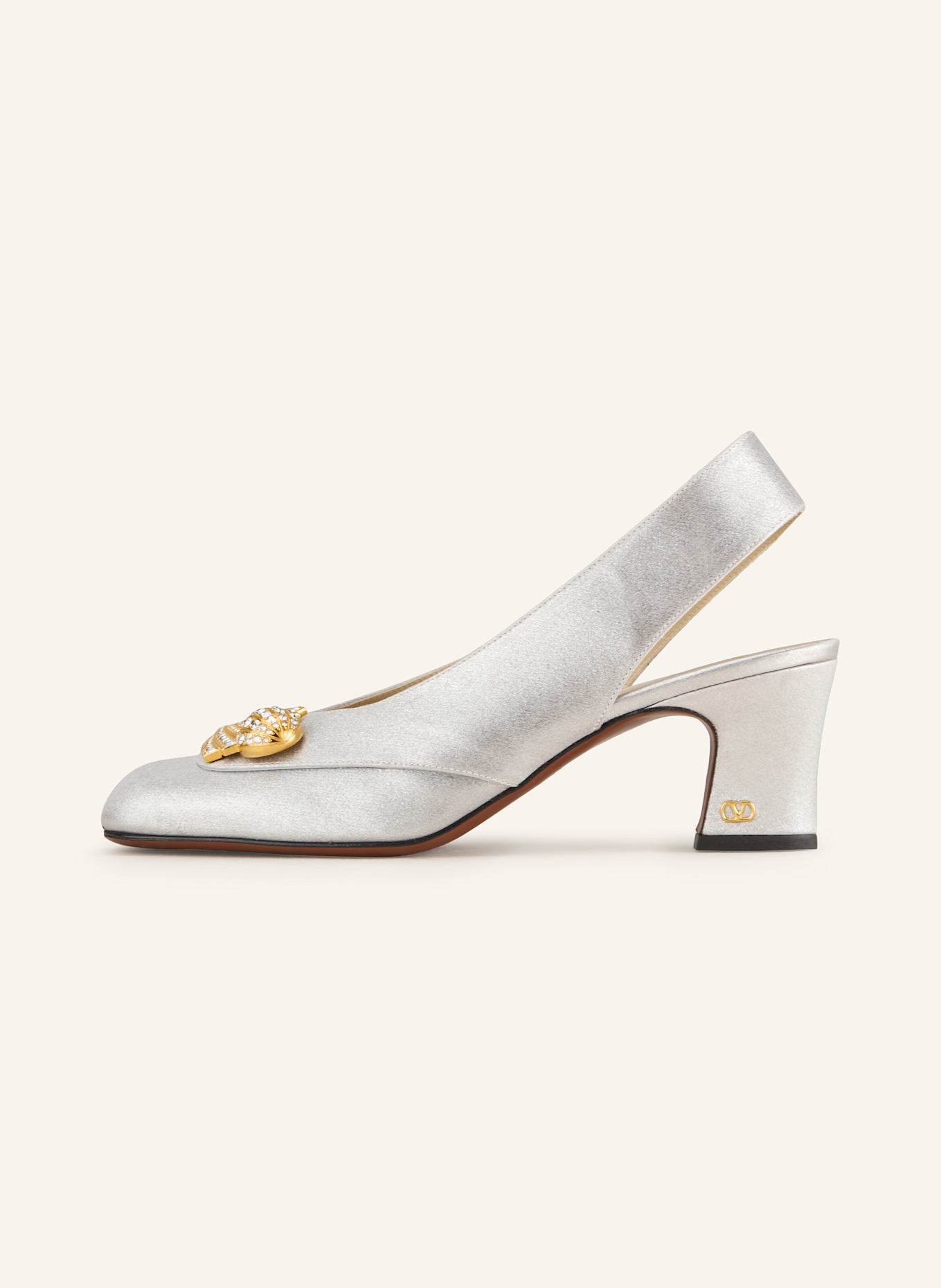 VALENTINO GARAVANI Slingpumps ADAMANTINE mit Schmucksteinen: SILBER