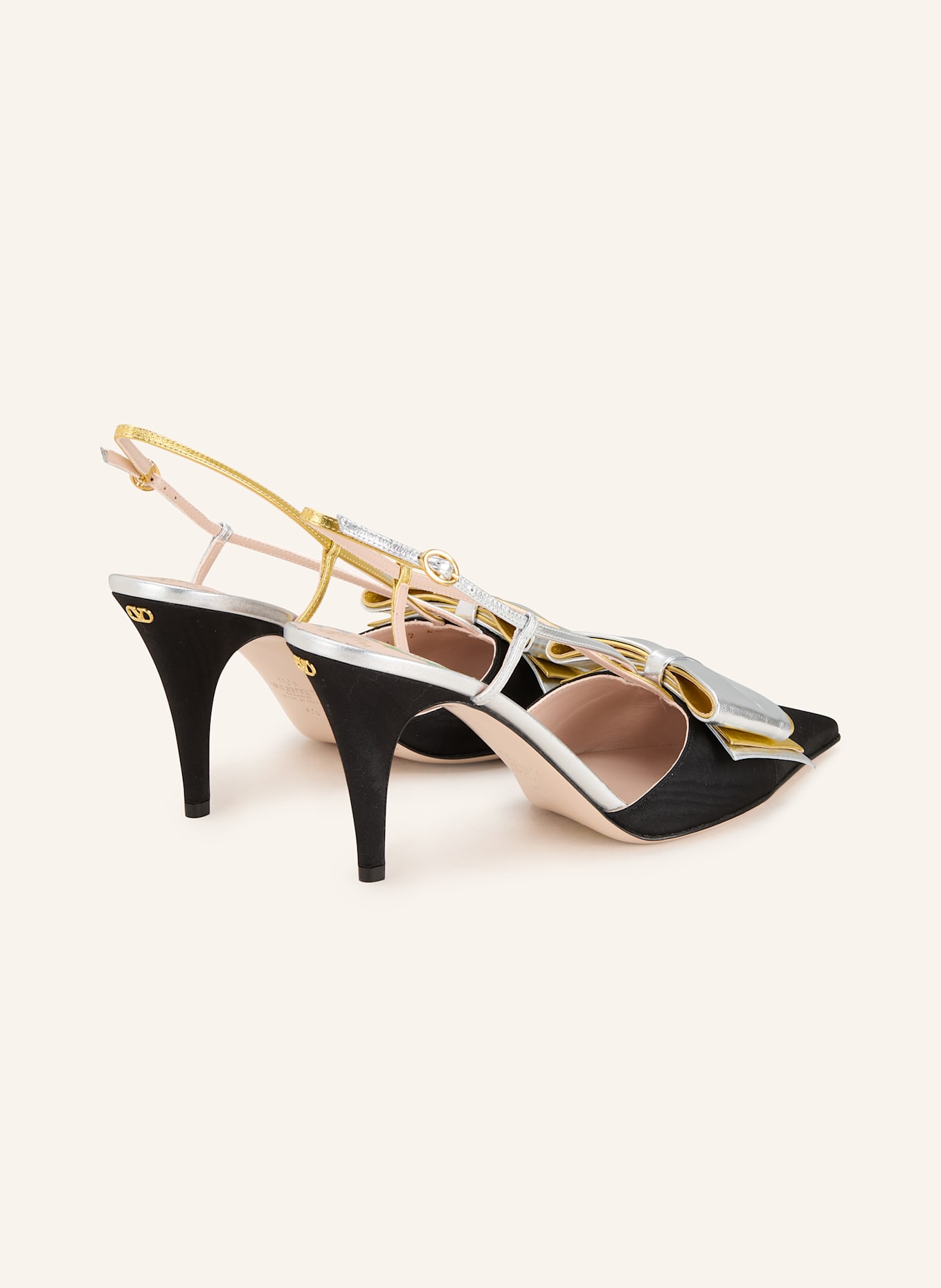VALENTINO GARAVANI Slingpumps BOWOW: SCHWARZ/ SILBER/ GOLD