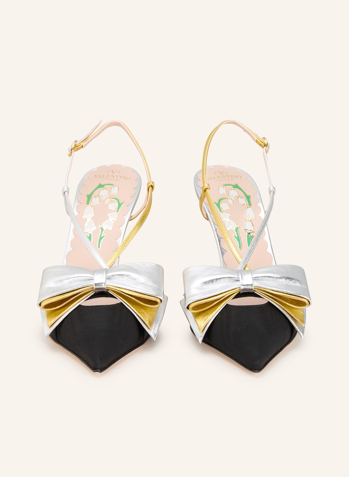 VALENTINO GARAVANI Slingpumps BOWOW: SCHWARZ/ SILBER/ GOLD