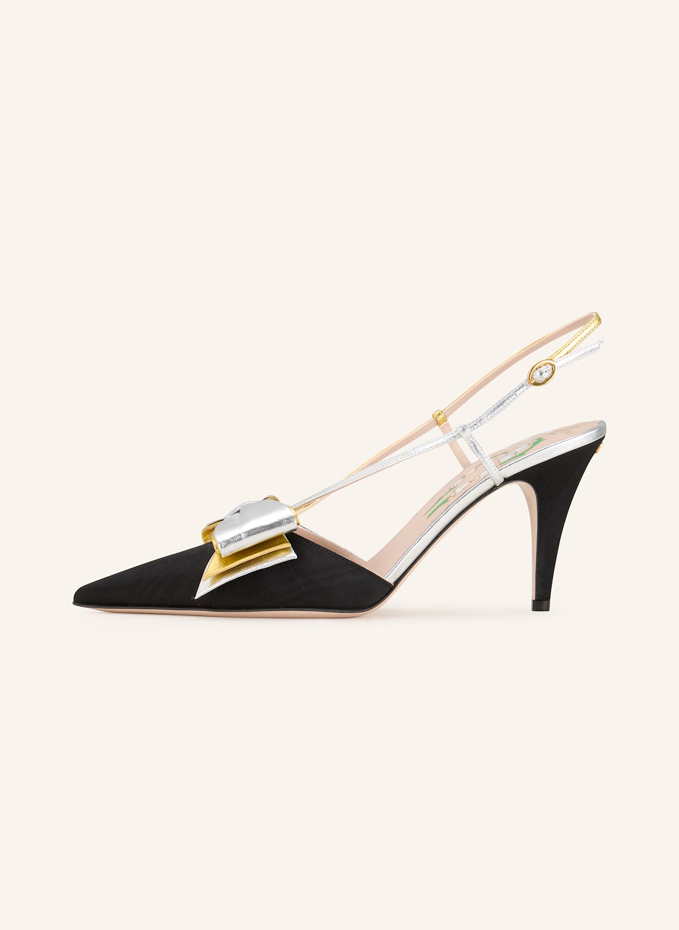 VALENTINO GARAVANI Slingpumps BOWOW: SCHWARZ/ SILBER/ GOLD