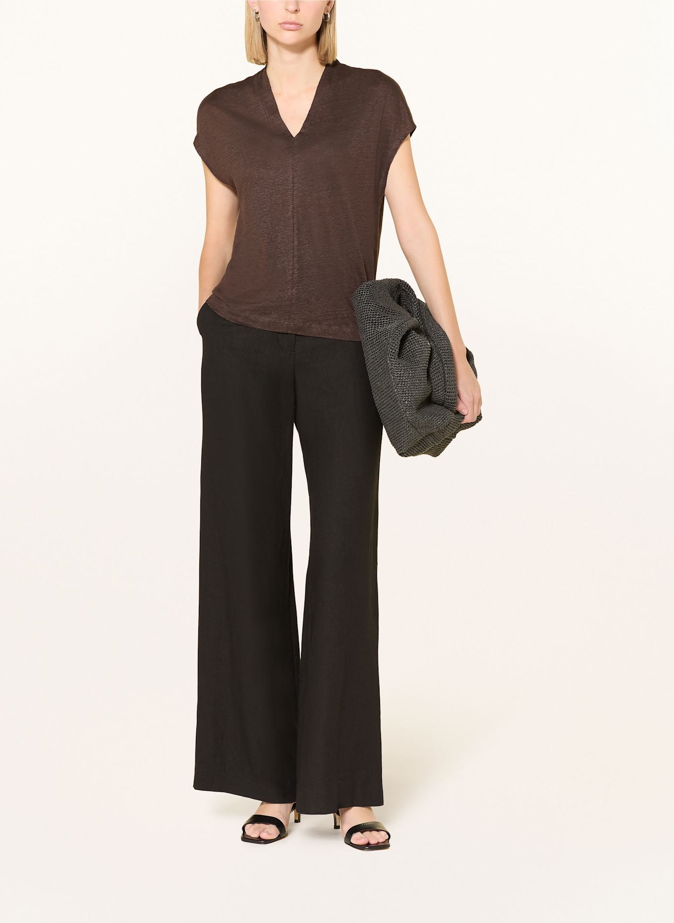 someday T-Shirt KUINN aus Leinen: DUNKELBRAUN