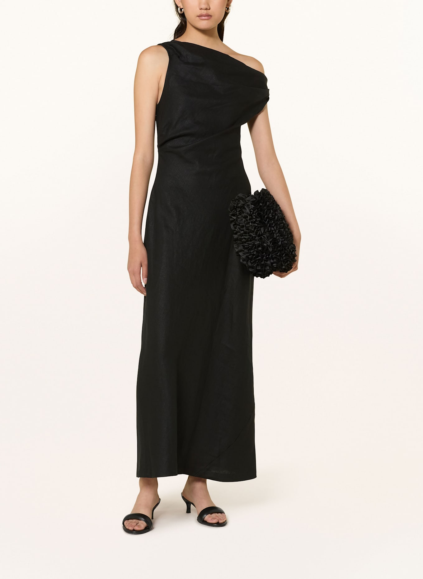 FAITHFULL THE BRAND Leinenkleid SUIS: SCHWARZ