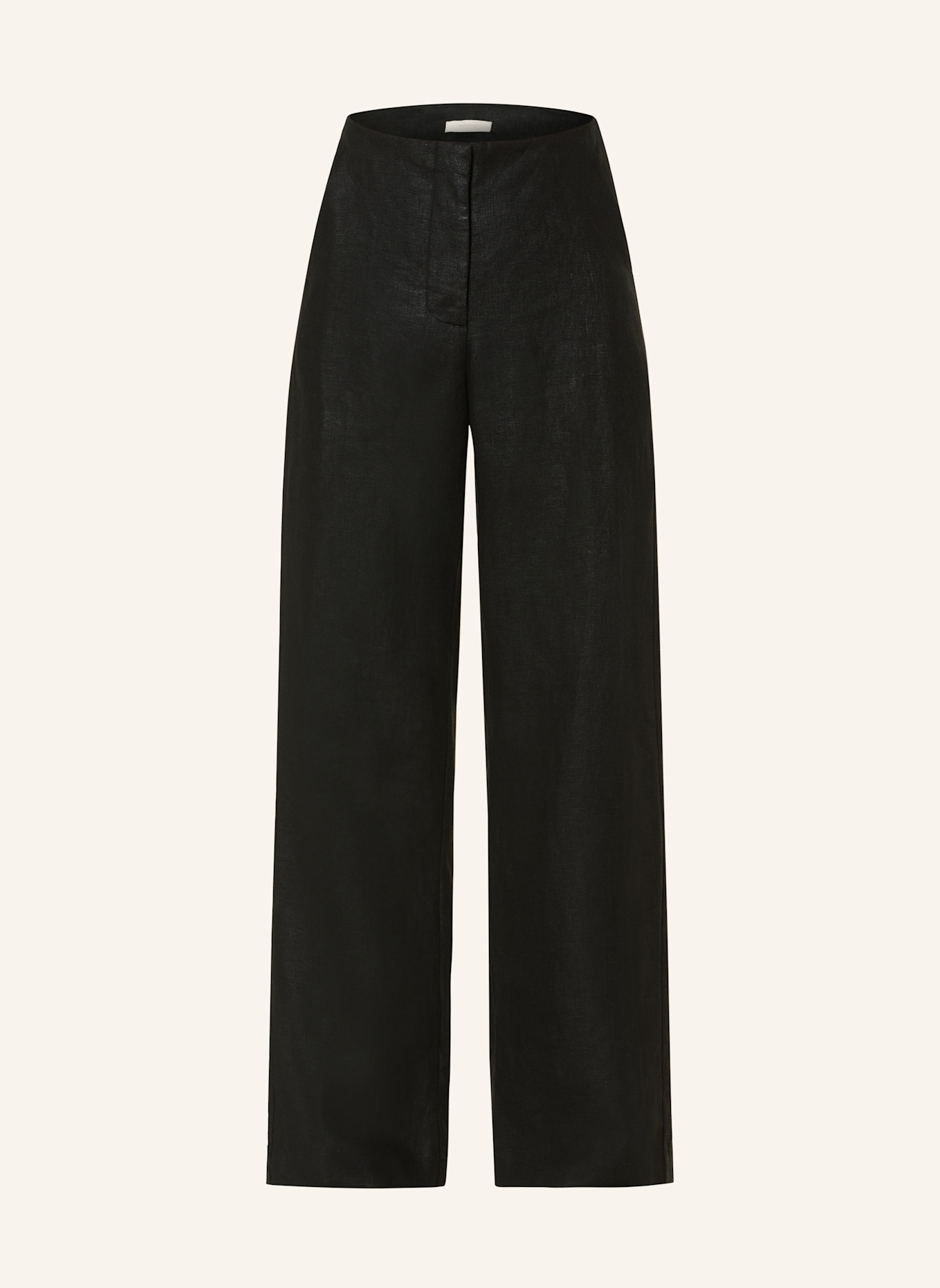 FAITHFULL THE BRAND SANNE linen wide leg trousers: BLACK