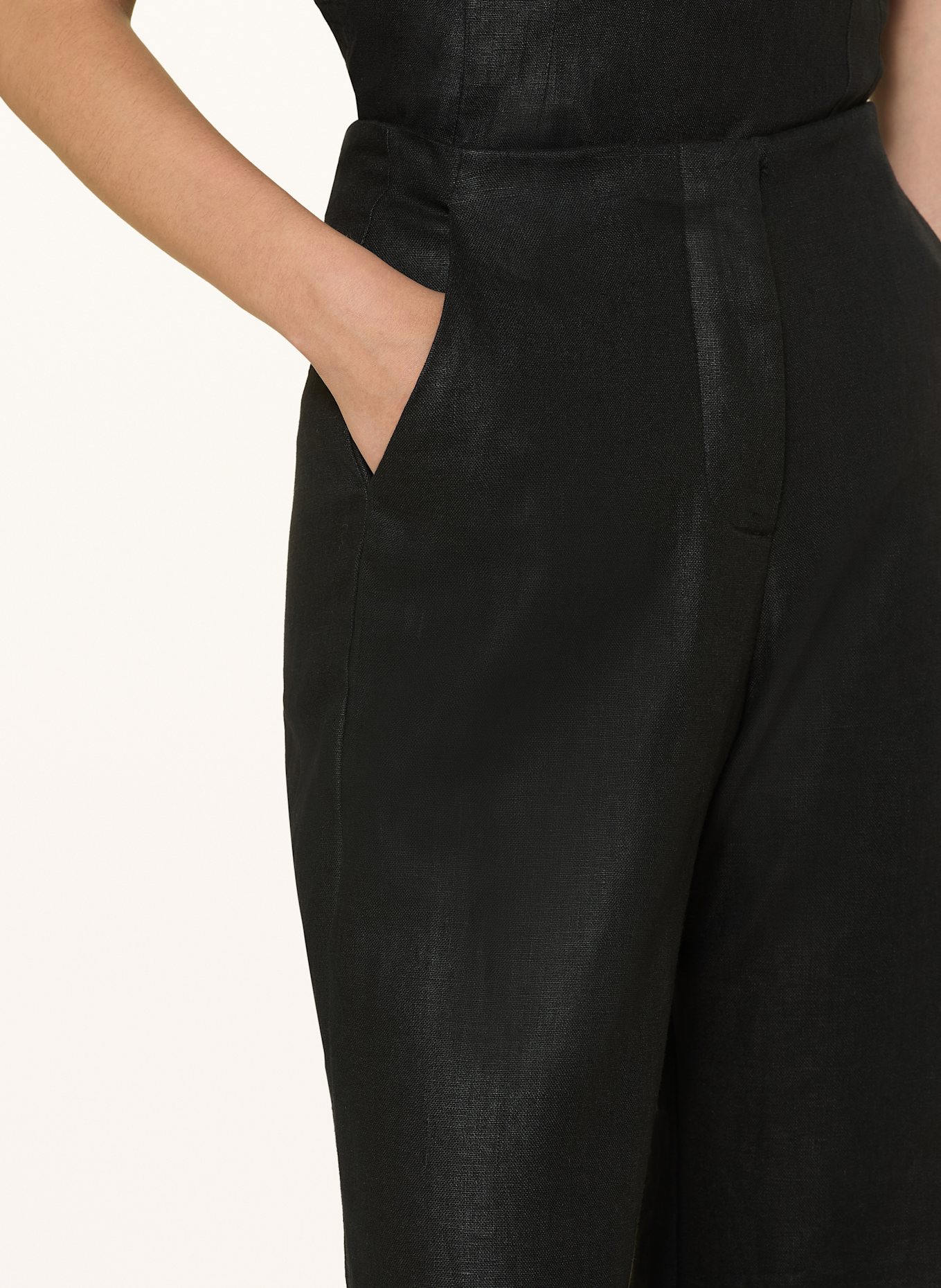 FAITHFULL THE BRAND SANNE linen wide leg trousers: BLACK