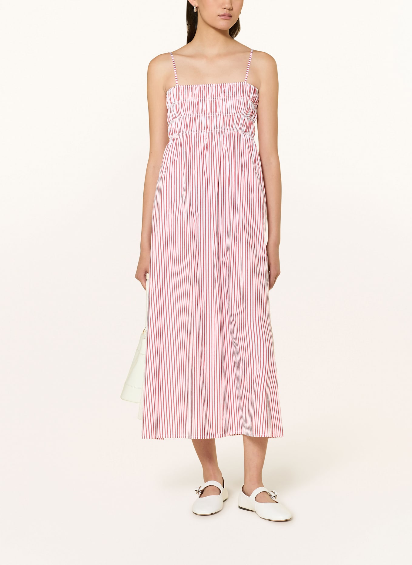 FAITHFULL THE BRAND Kleid NICA: DUNKELROT / WEISS