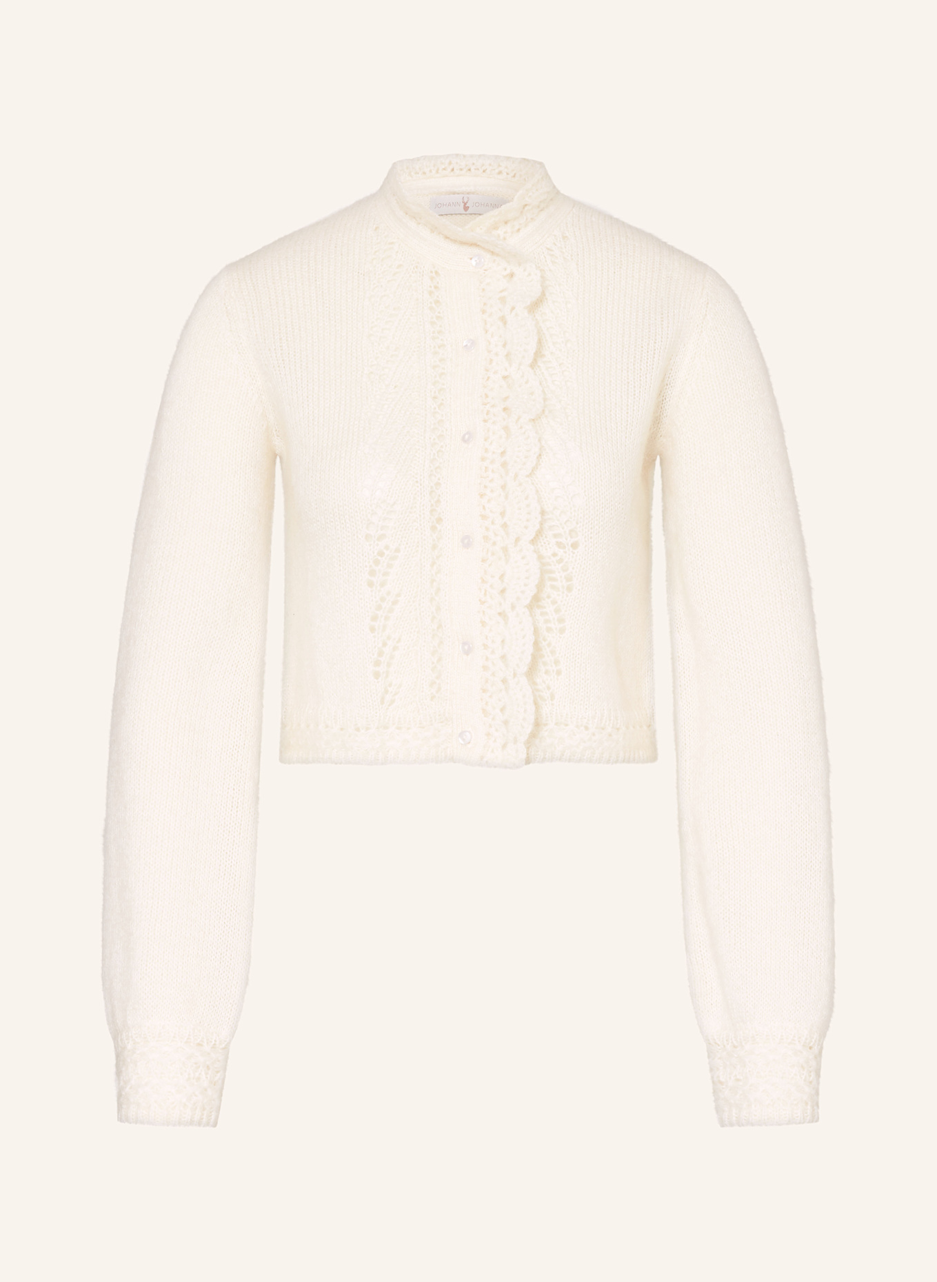 Johann & Johanna Knitted jacket with mohair: ECRU
