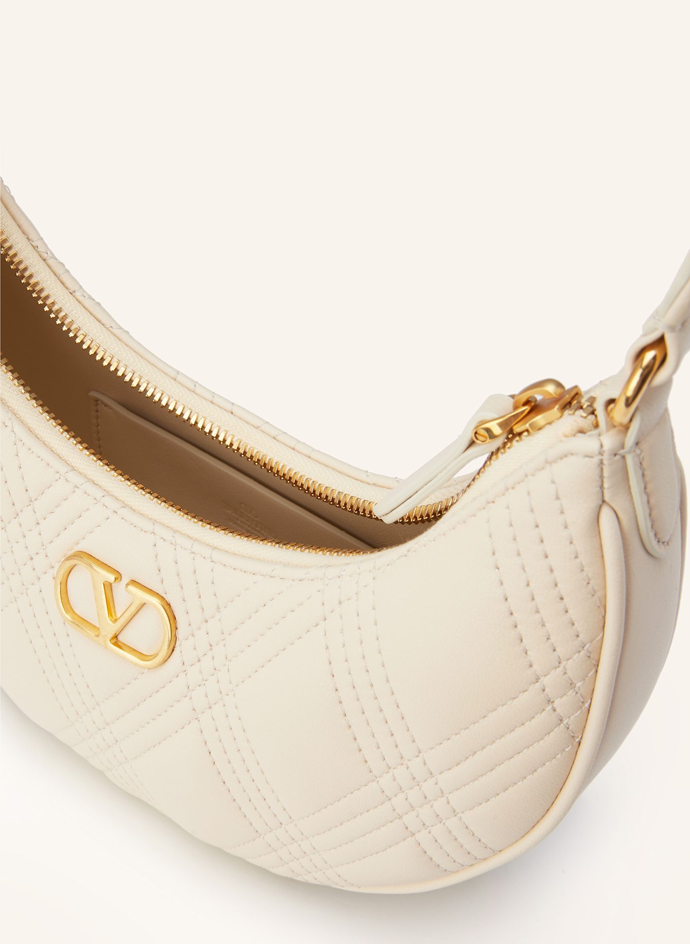 VALENTINO GARAVANI Hobo-Bag QUILTIE 67 MINI: CREME