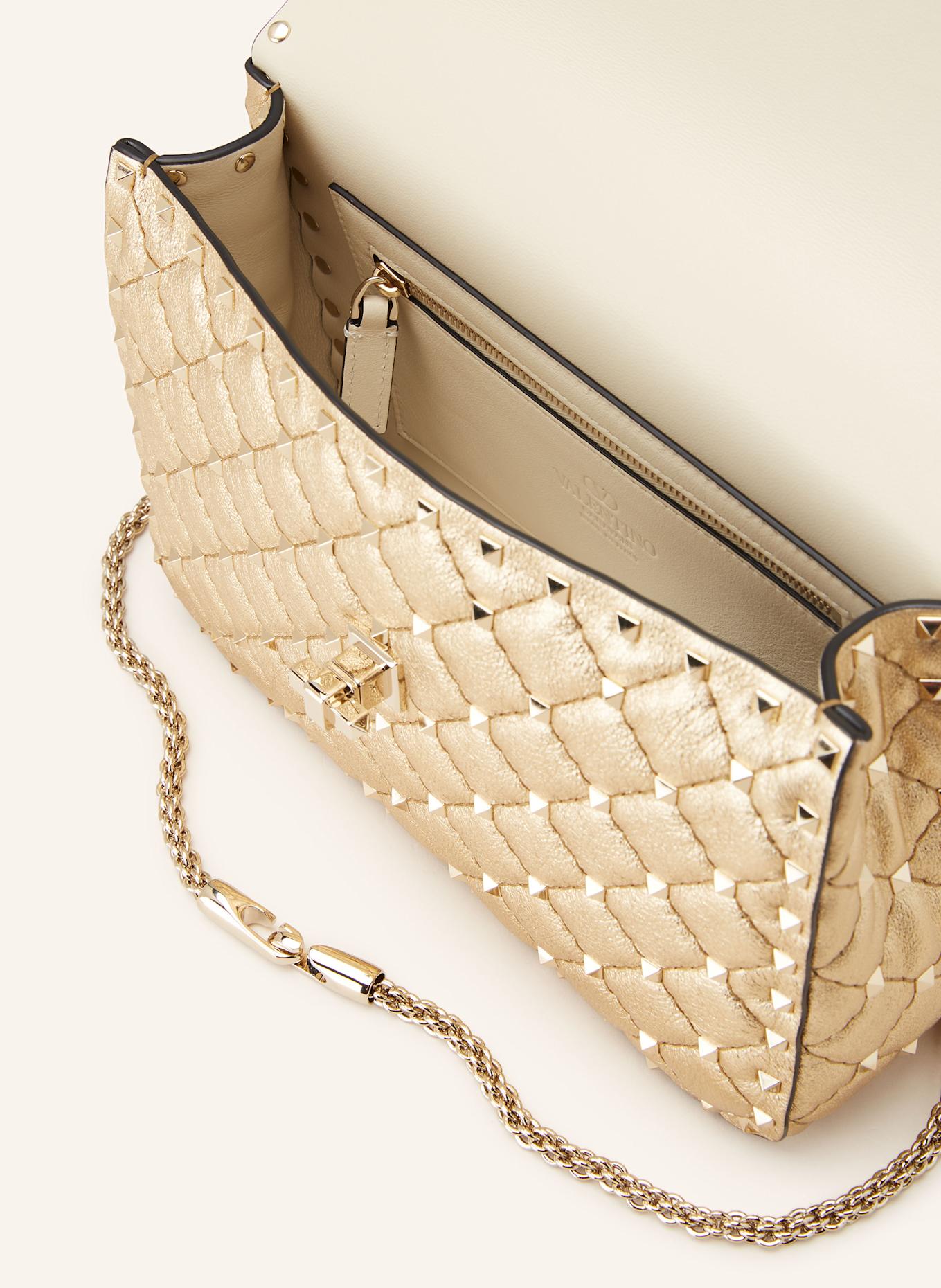 VALENTINO GARAVANI Umhängetasche ROCKSTUD SPIKE MEDIUM mit Nieten: GOLD