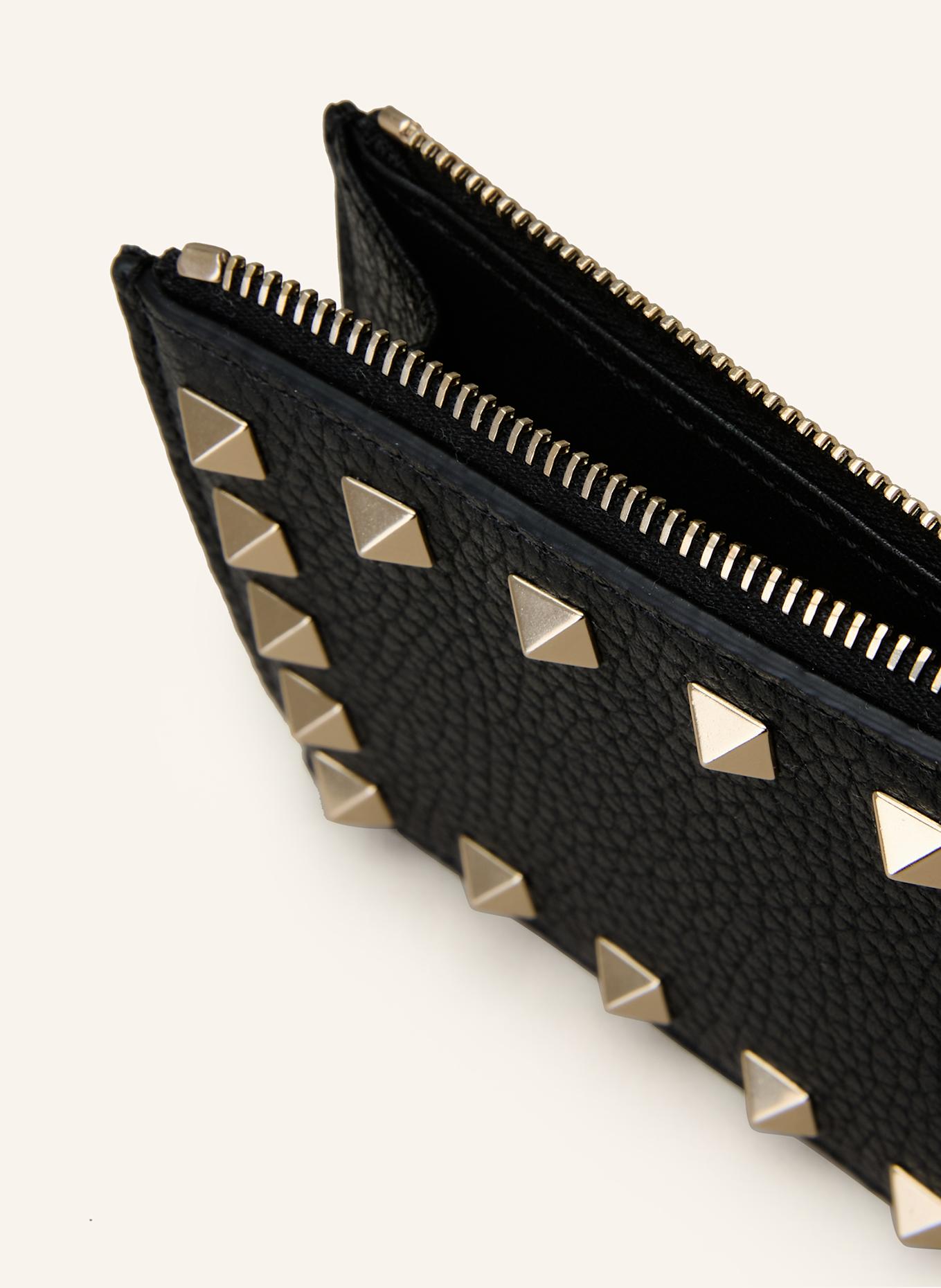 VALENTINO GARAVANI Kartenetui ROCKSTUD mit Münzfach: SCHWARZ