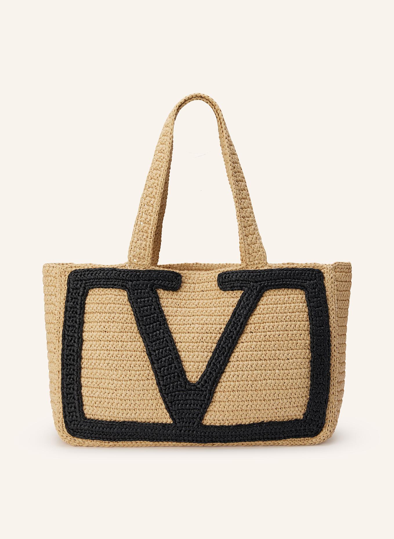 VALENTINO GARAVANI Shopper VIVA SUPERSTAR CROCHET: BEIGE/ SCHWARZ