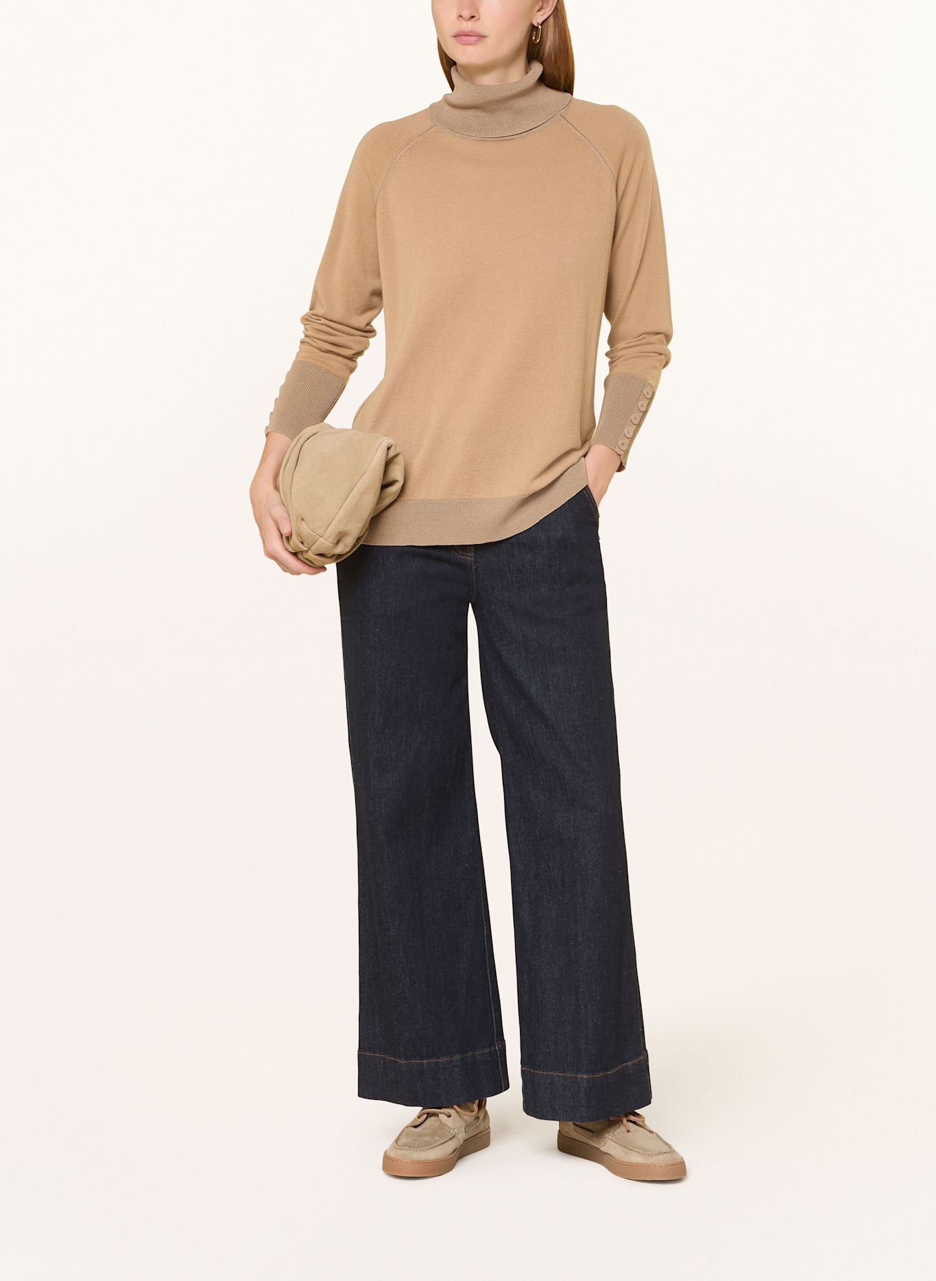 ELENA MIRO Rollkragenpullover: CAMEL