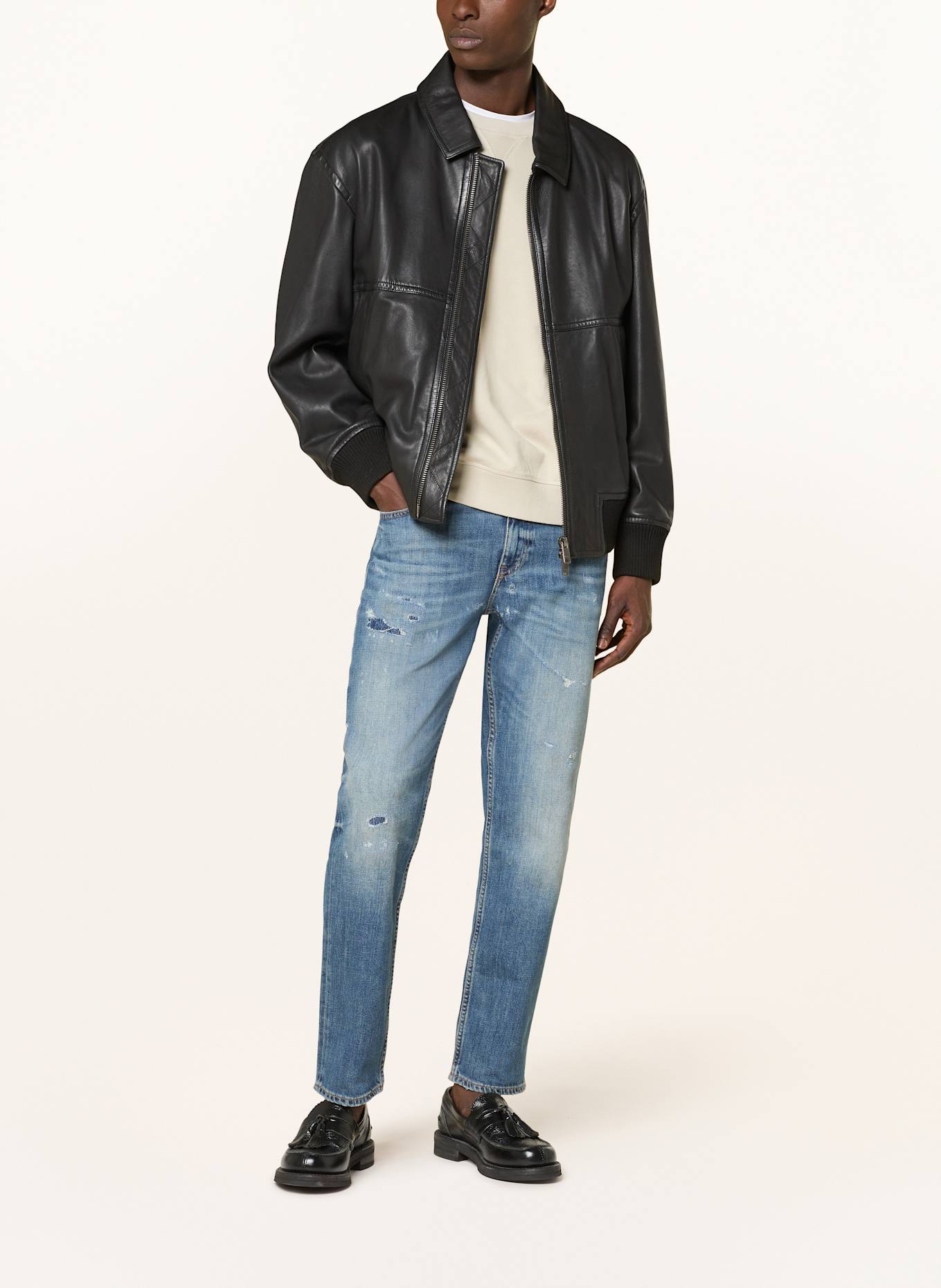 BOSS Lederjacke JOBERG: SCHWARZ