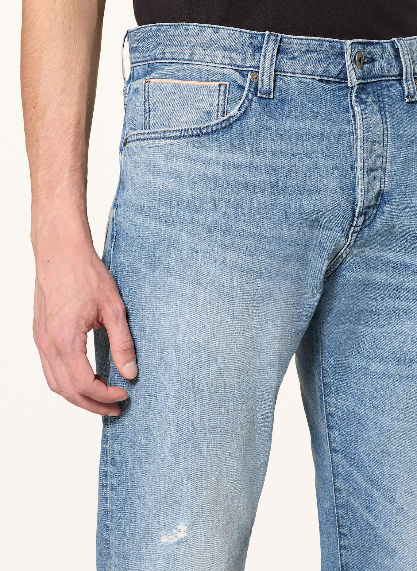 BOSS Jeans ONYX SELVEEDGE Slim Tapered Fit: 440 TURQUOISE/AQUA