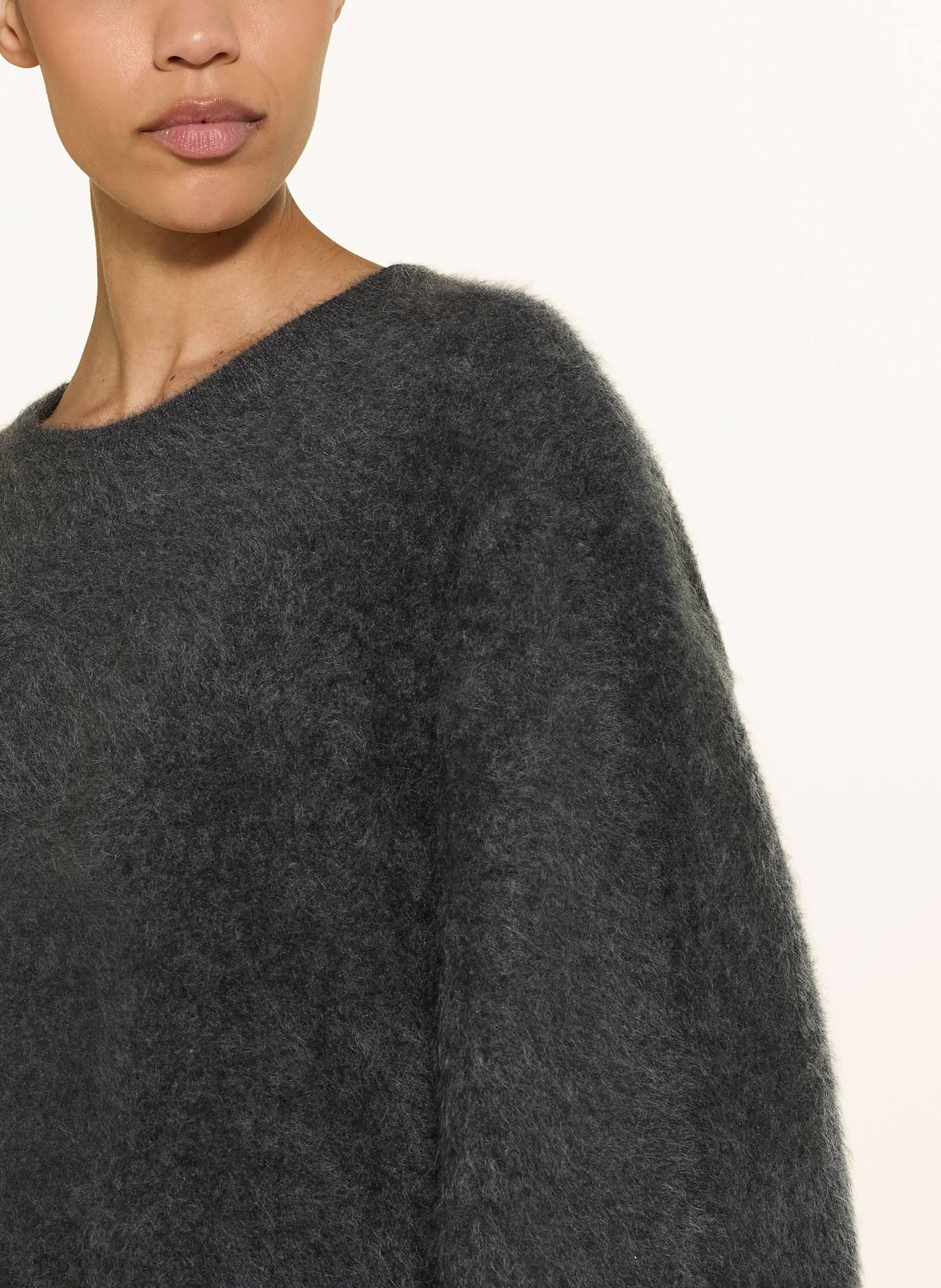 Juvia Cashmere-Pullover AMYIE mit 3/4-Arm: DUNKELGRAU