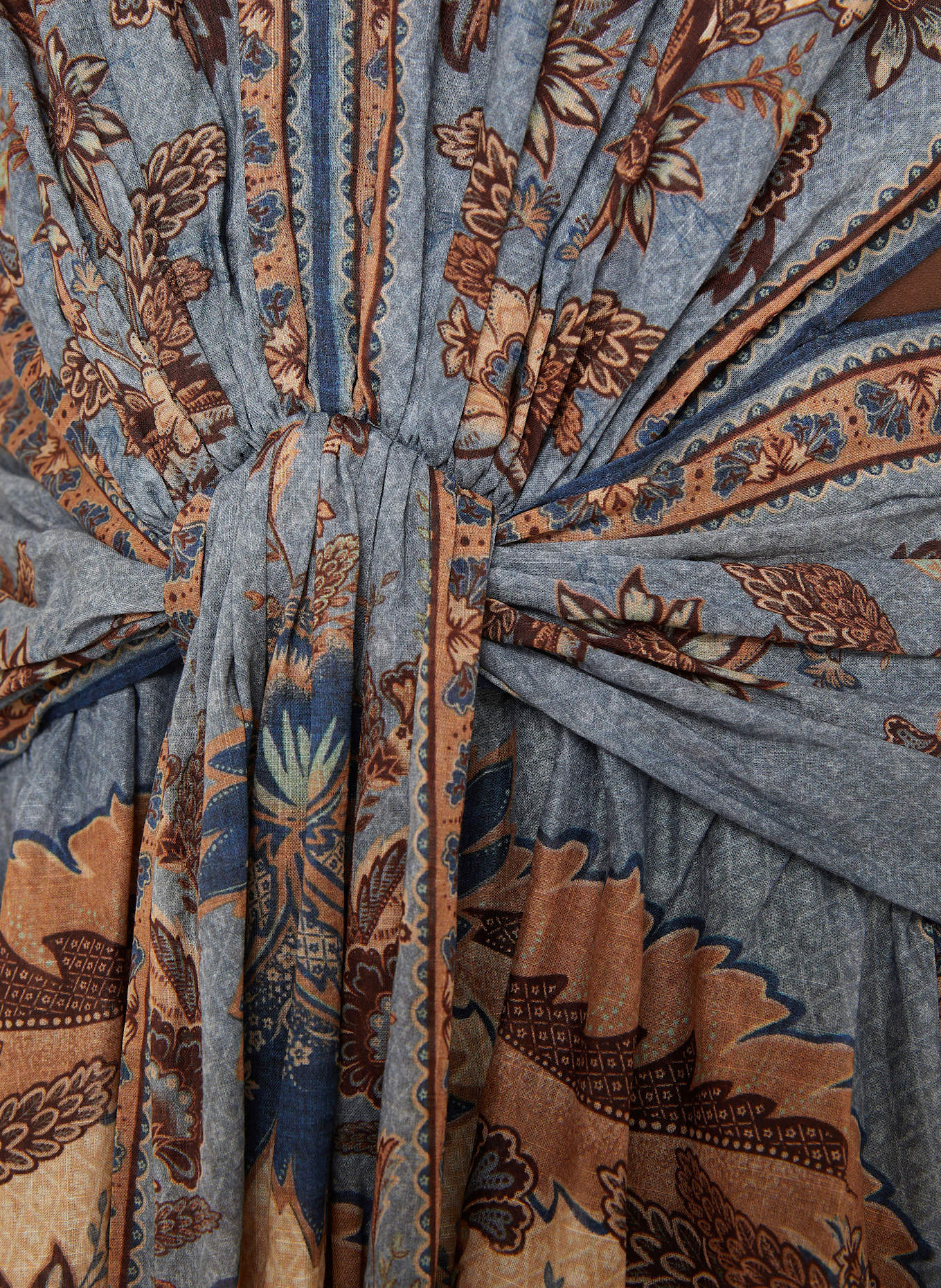 ZIMMERMANN Kleid ASCENSION: BLAU / DUNKELBLAU / BRAUN