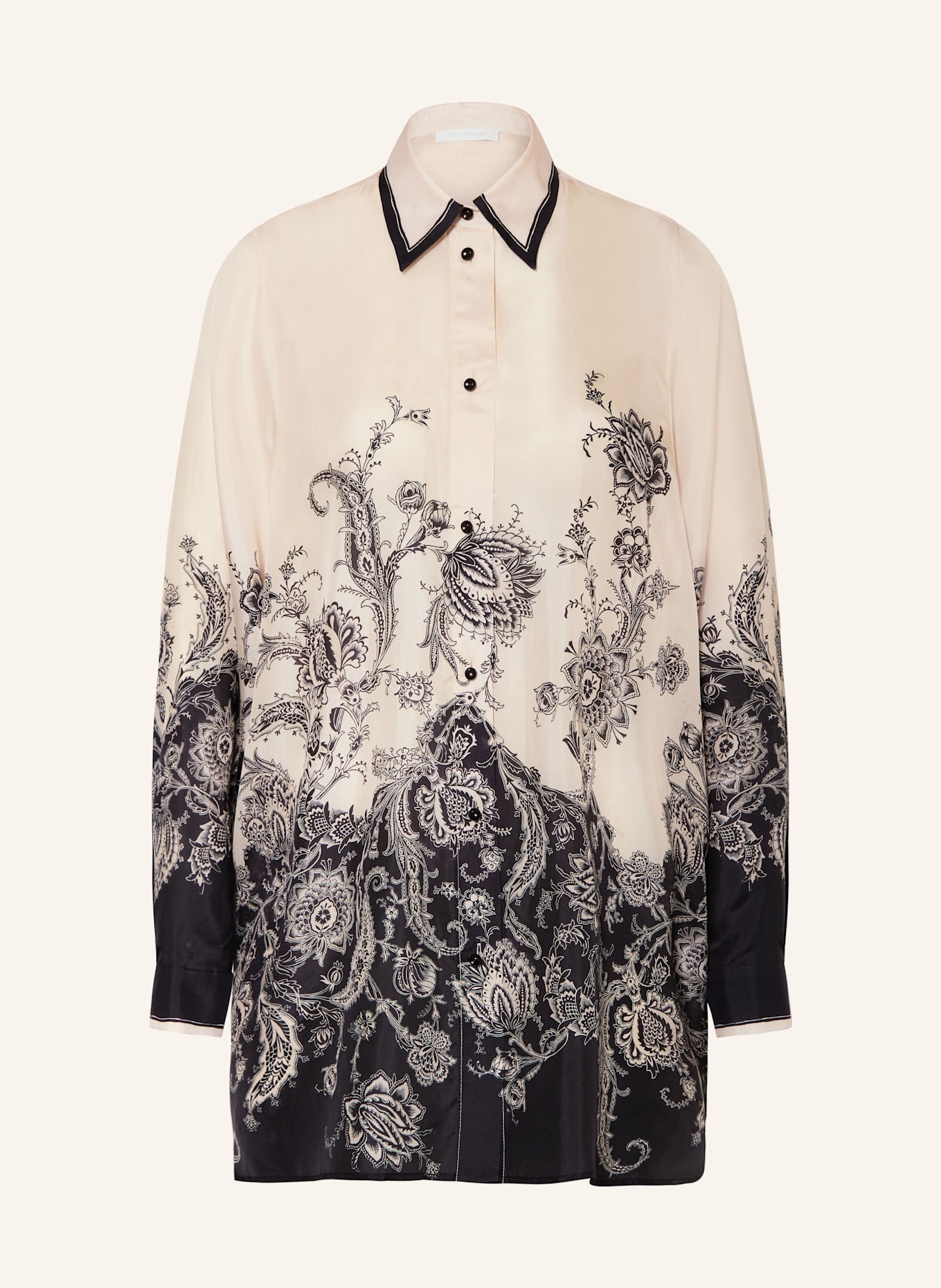 ZIMMERMANN Hemdbluse RHIANNON aus Seide: CREME / SCHWARZ