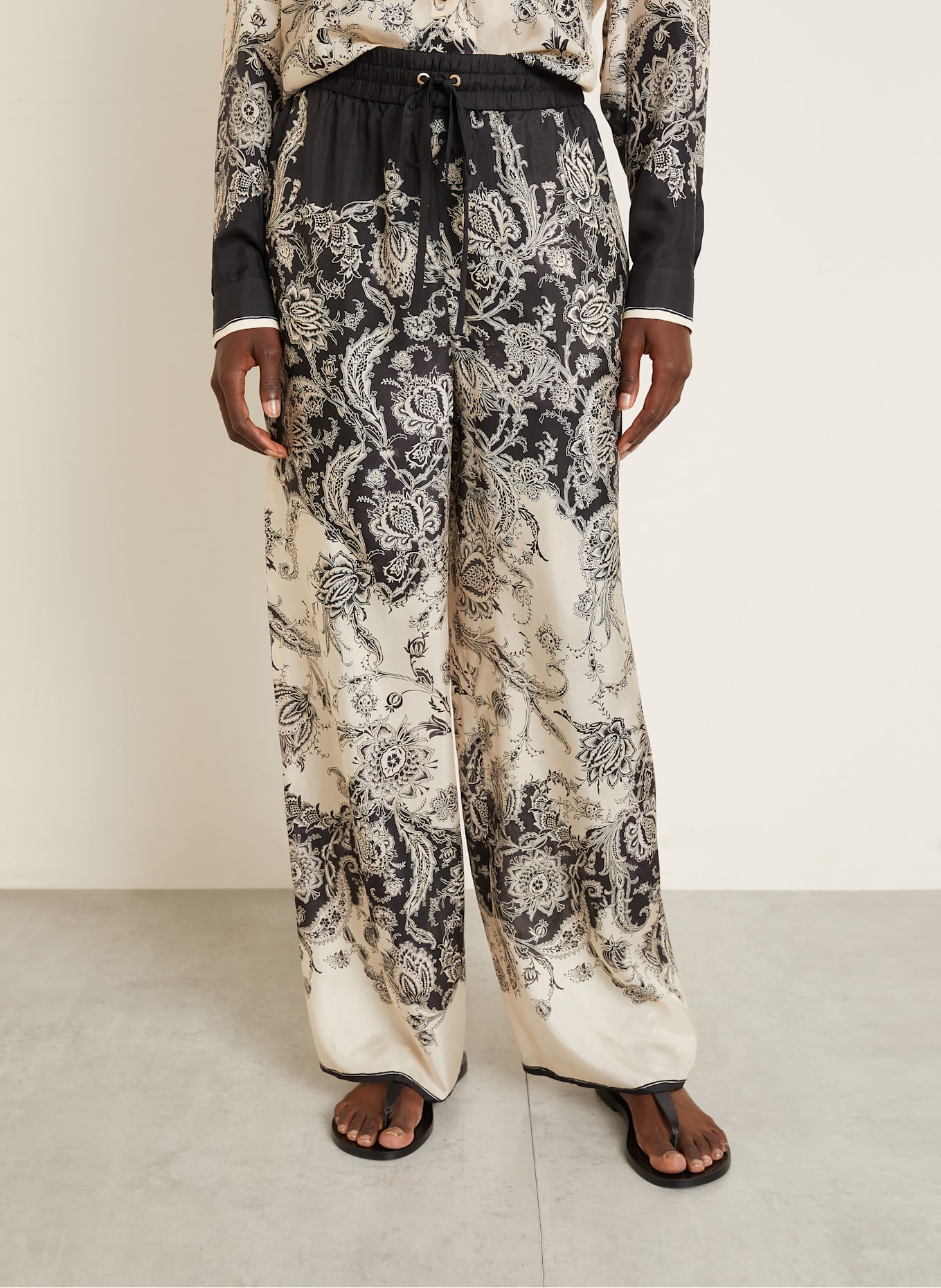 パンツ ZIMMERMANN CREAM RHIANNON TROUSERS WITH FANTASY PRINT Zimmermann Rhiannon Linen Flare Pants (Pants) IFCHIC.COM