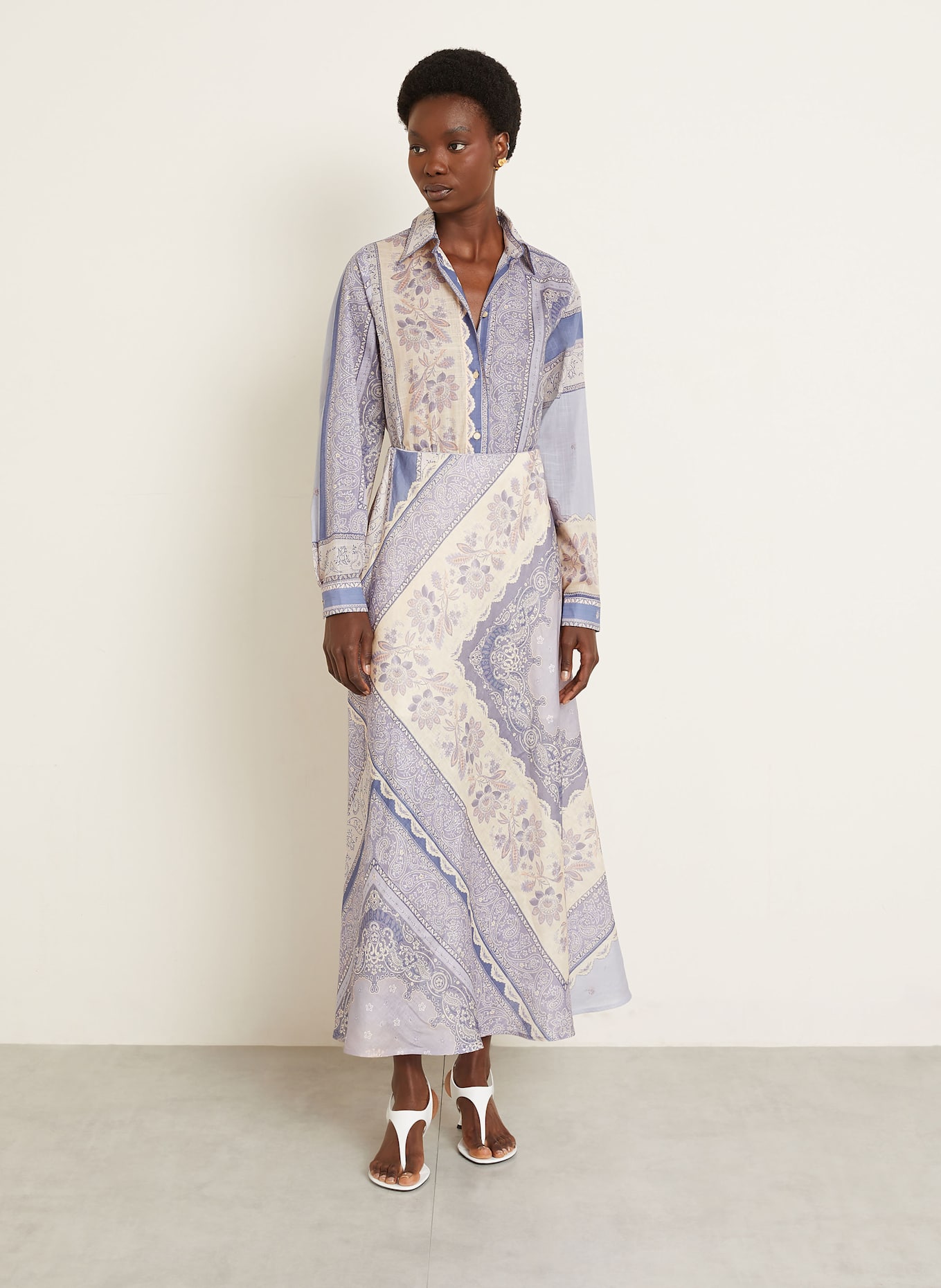 ZIMMERMANN Hemdbluse LUCKY: CREME / LILA / HELLLILA