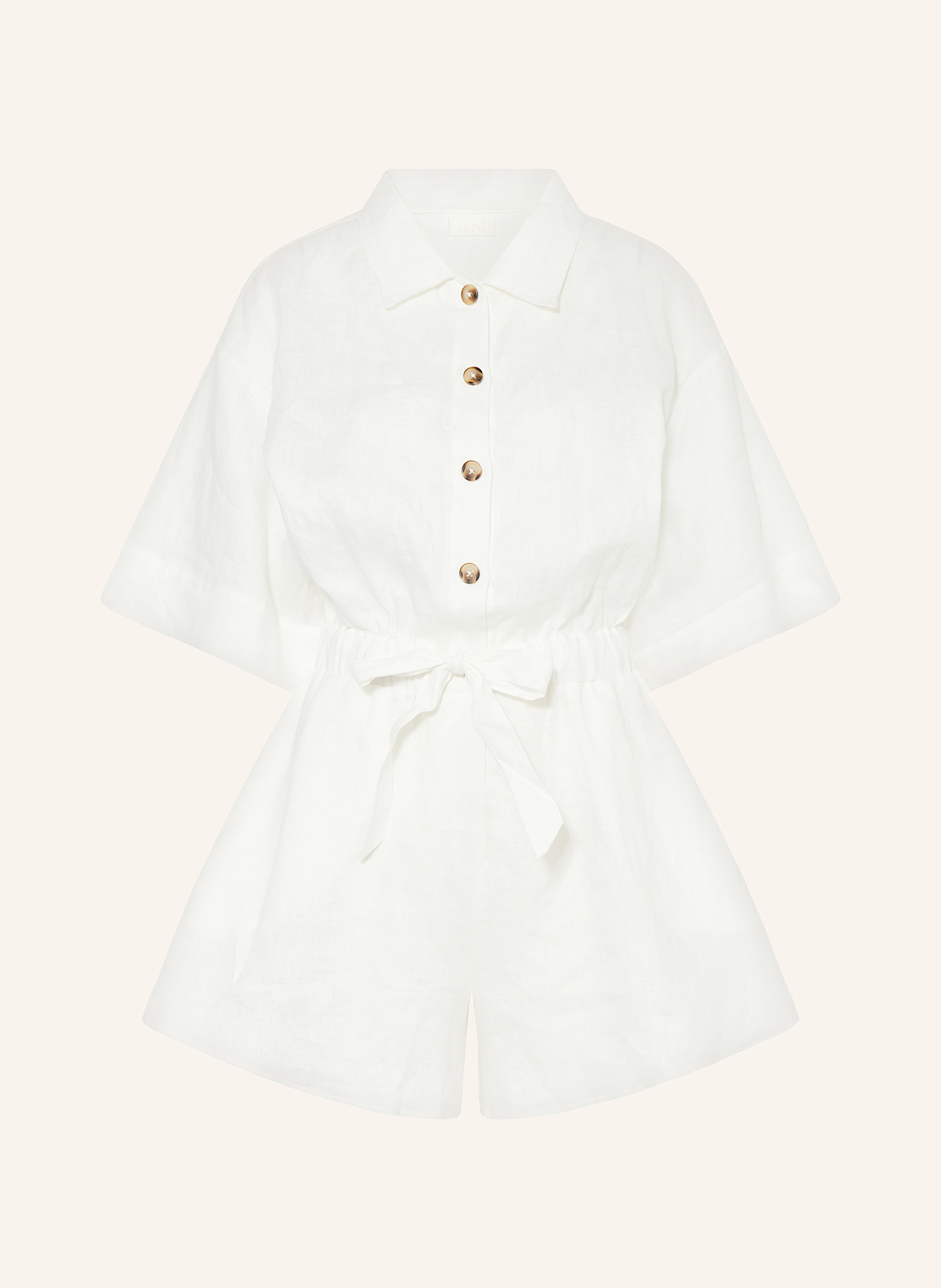 LEZU Linen jumpsuit CLEO: WHITE